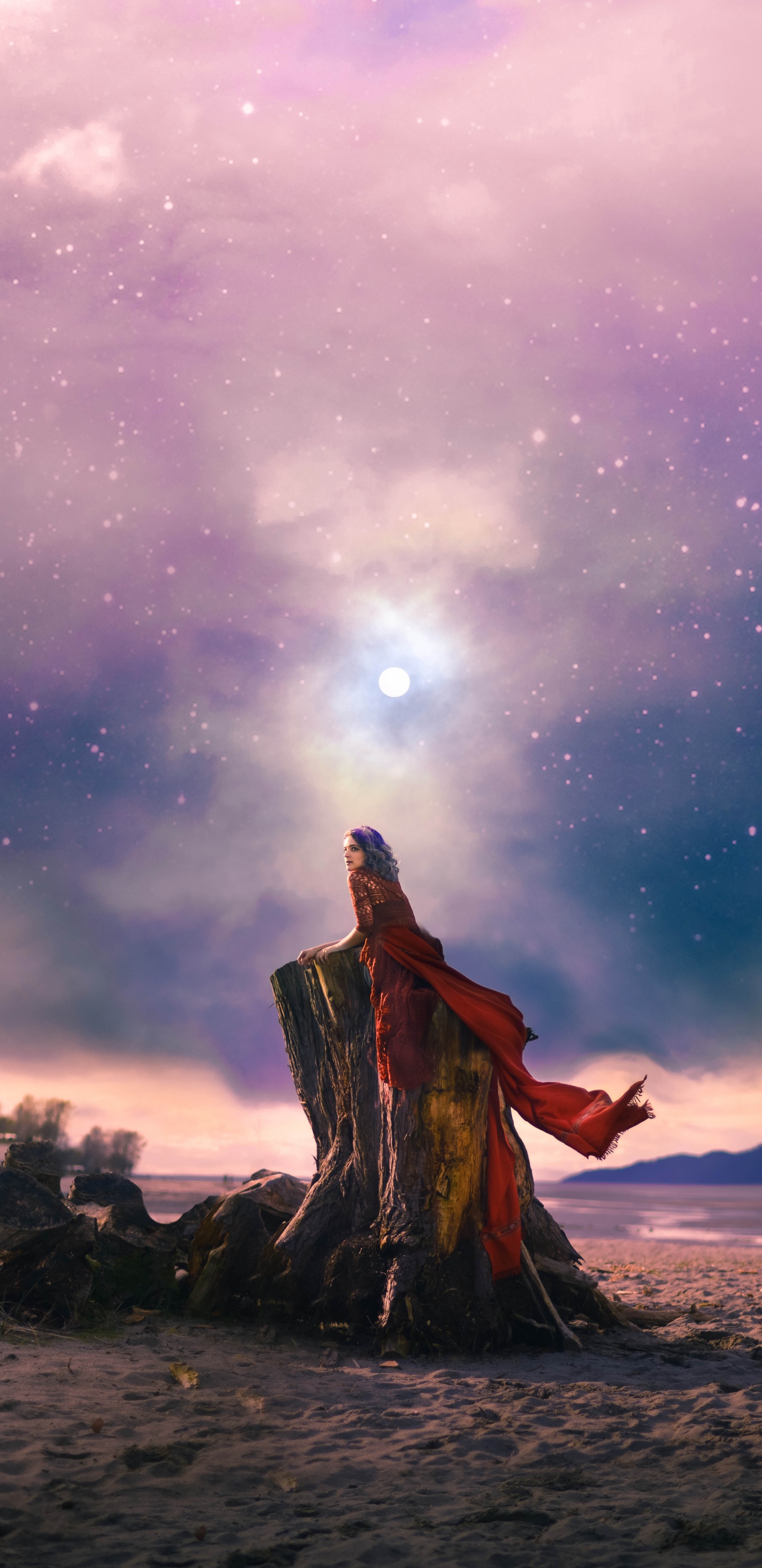 Обои атмосфера, мифология, облако, пейзаж, космос в разрешении 1440x2960