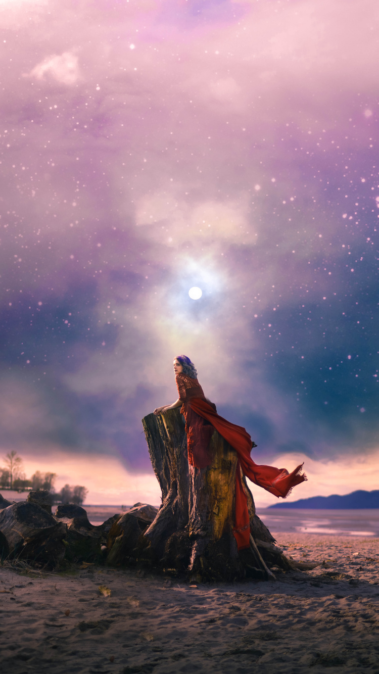 Обои атмосфера, мифология, облако, пейзаж, космос в разрешении 750x1334