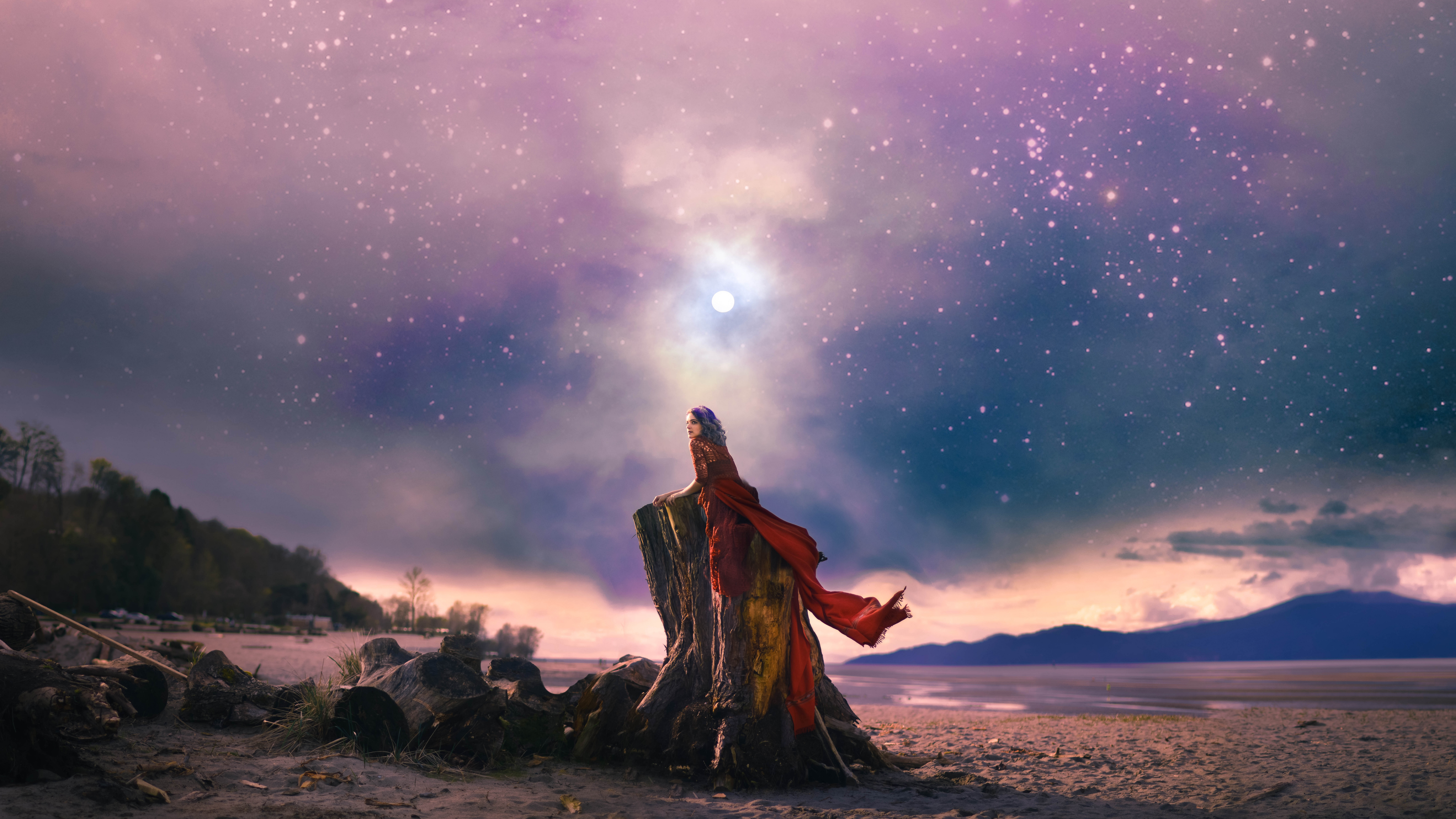 Обои атмосфера, мифология, облако, пейзаж, космос в разрешении 7680x4320