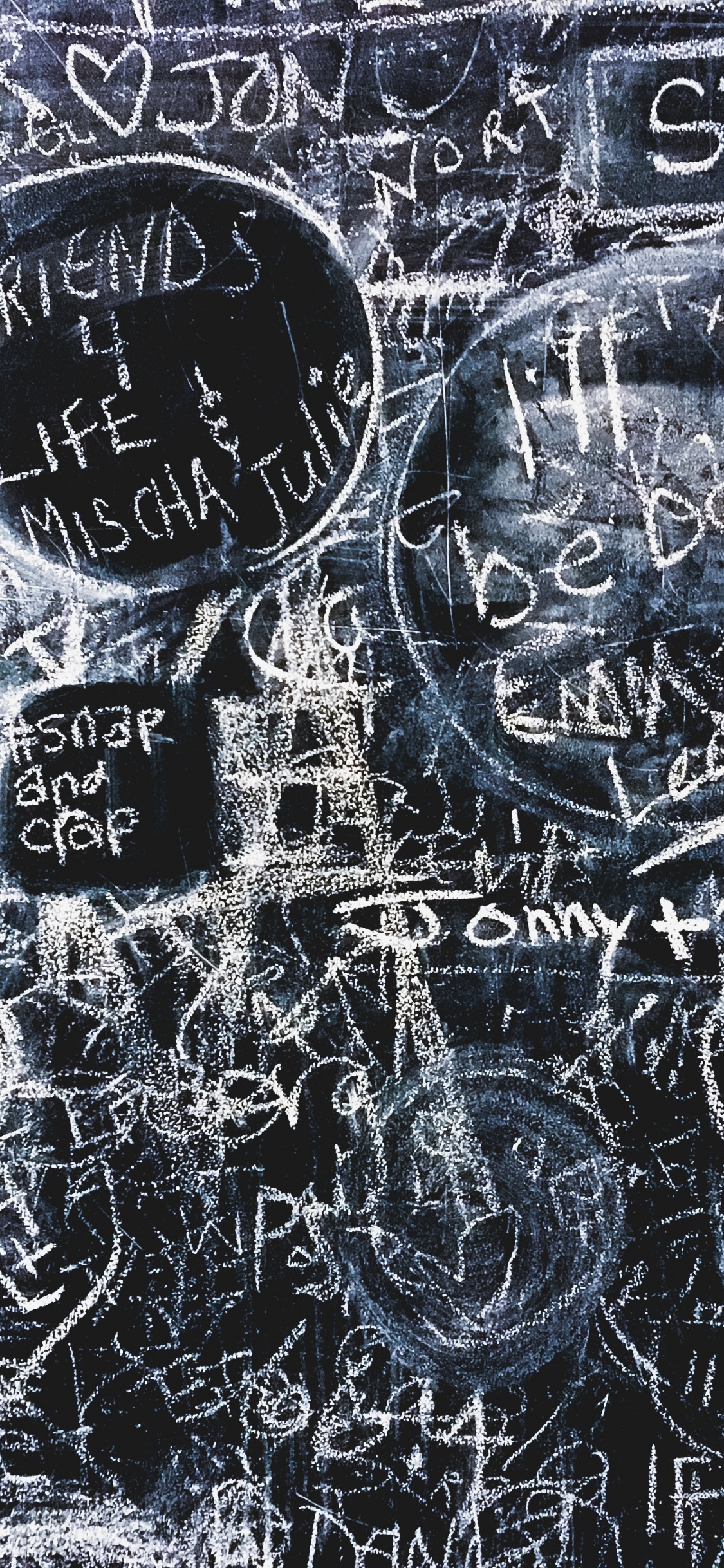 Обои мел, арт, рисование, текст, узор в разрешении 1125x2436