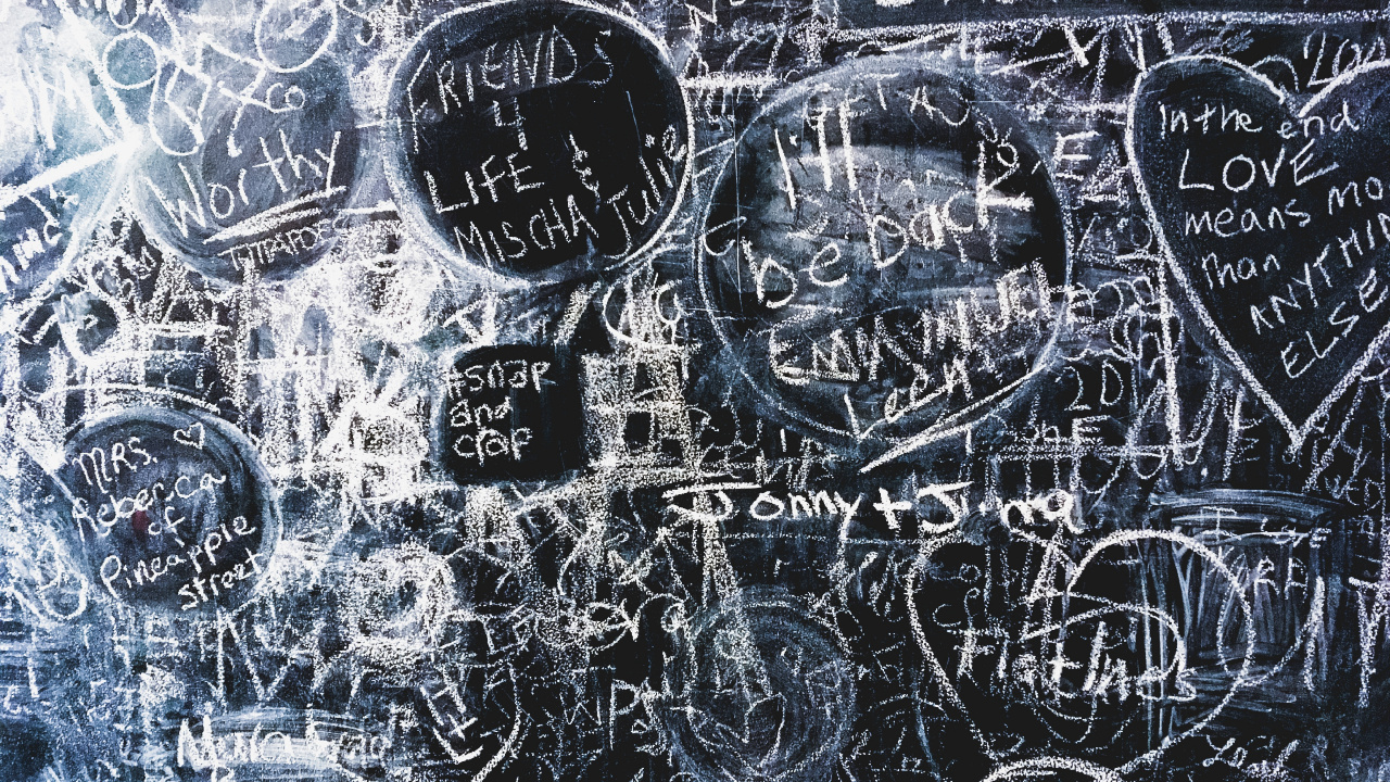 Обои мел, арт, рисование, текст, узор в разрешении 1280x720