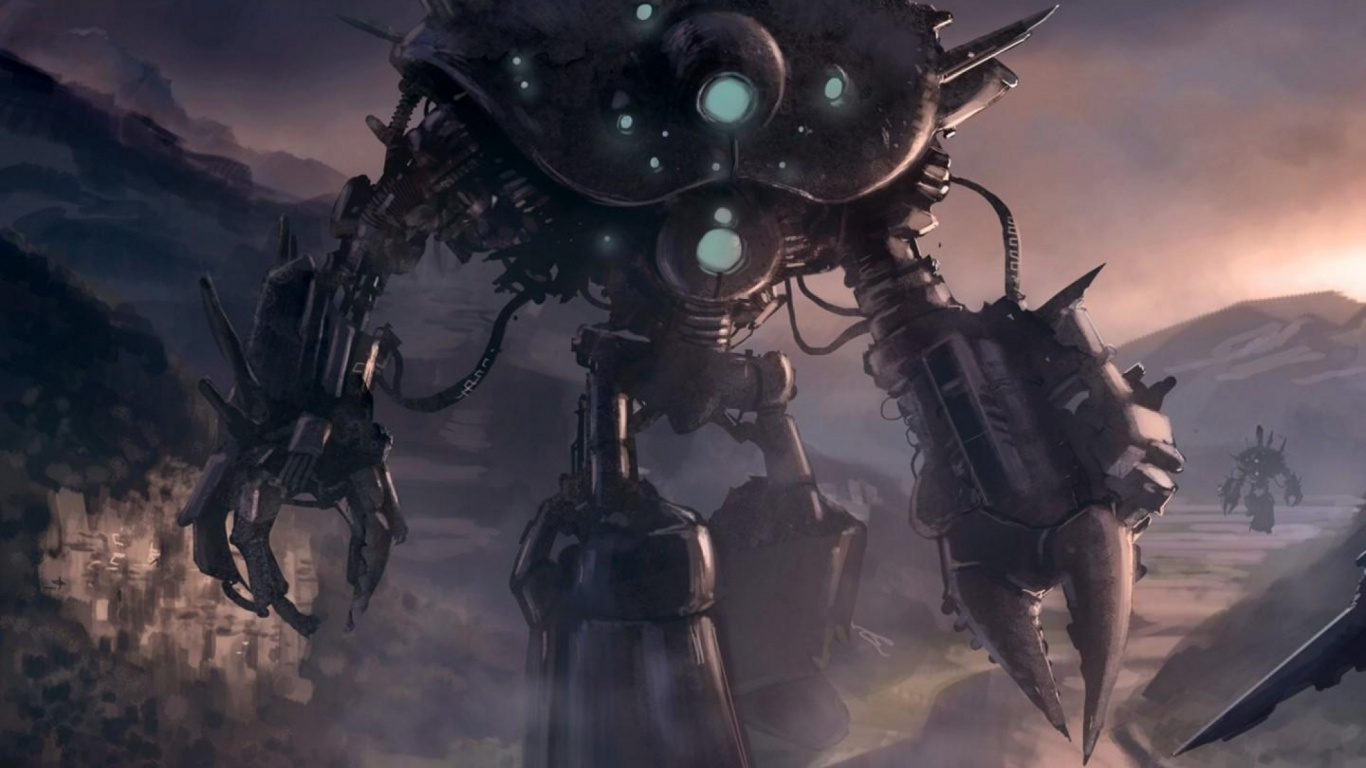 Обои киборг, робот, вымирание, машина, меха в разрешении 1366x768