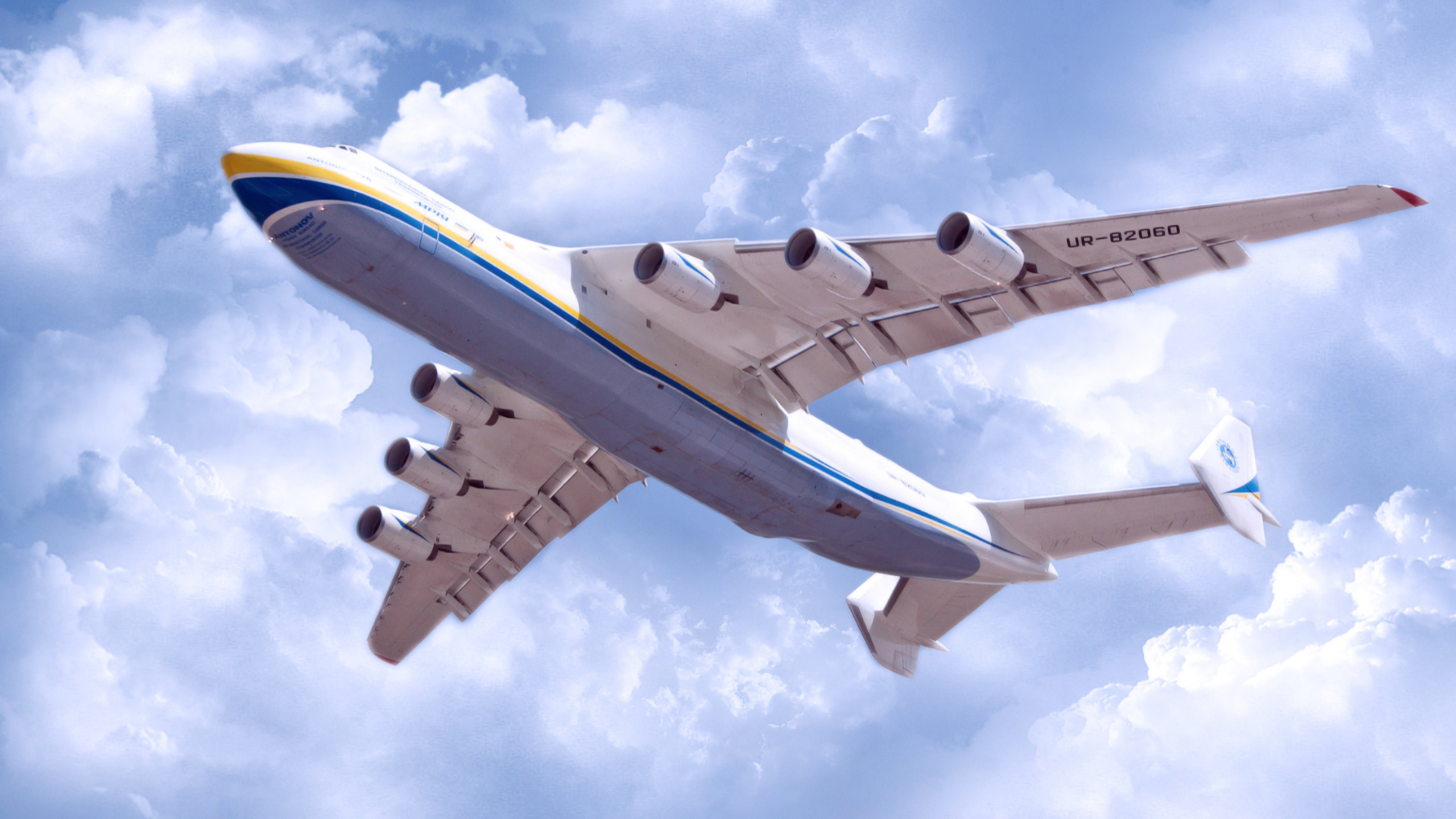 Обои Антонов 225, самолеты, грузовой самолет, Антонов, самолет в разрешении 2560x1440