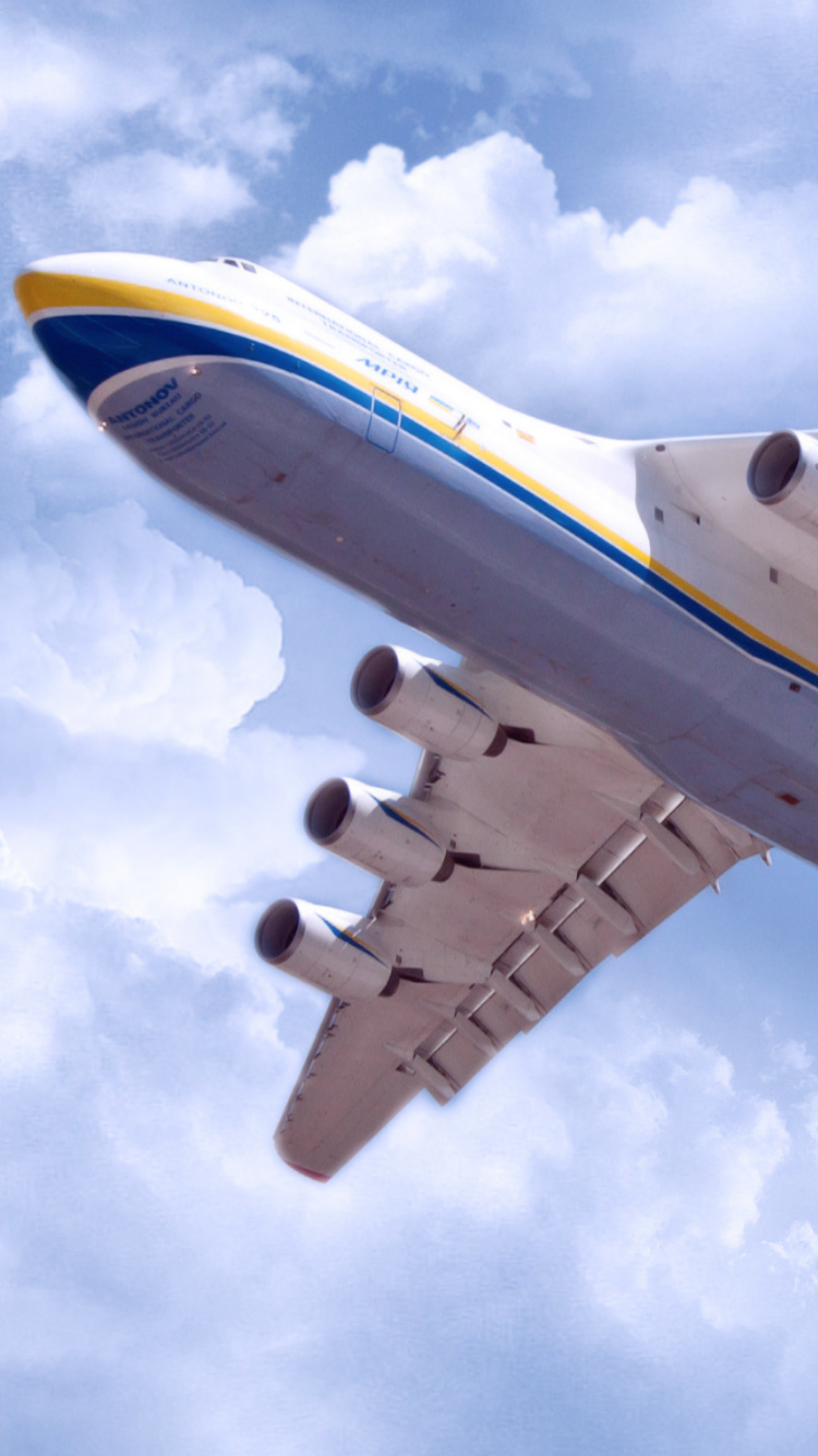 Обои Антонов 225, самолеты, грузовой самолет, Антонов, самолет в разрешении 750x1334