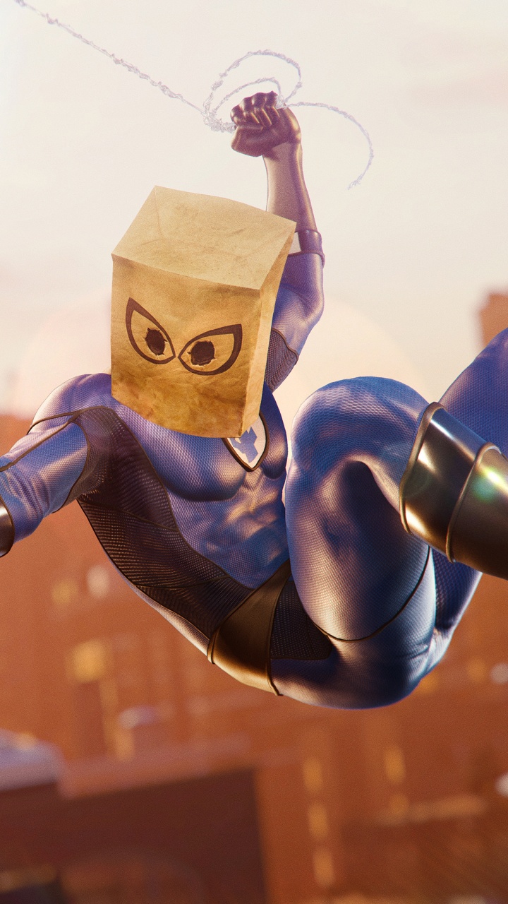 Обои человек-паук, фантастическая четверка, Будущего Фундамента, Insomniac Games, комиксы Марвел в разрешении 720x1280