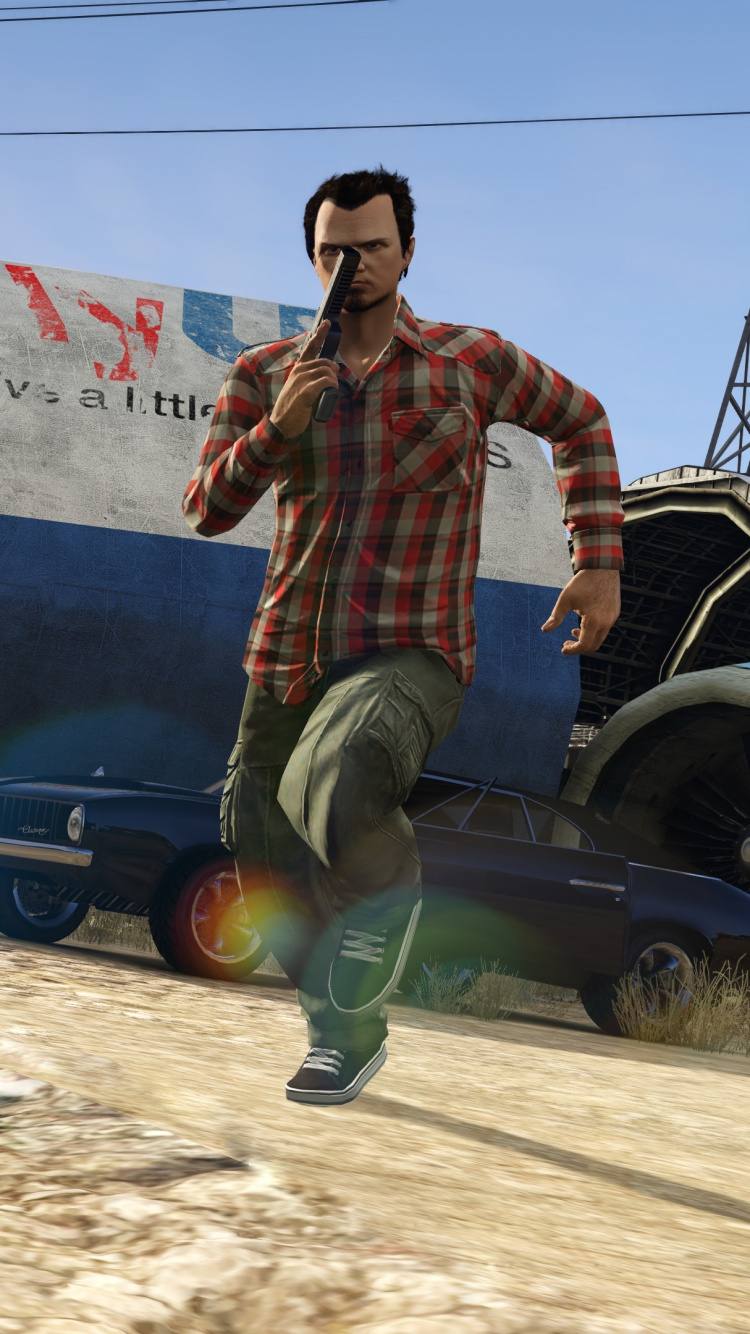 Обои grand theft auto v, хулиган, Рокстар игры, Rockstar North, playstation 4 в разрешении 750x1334