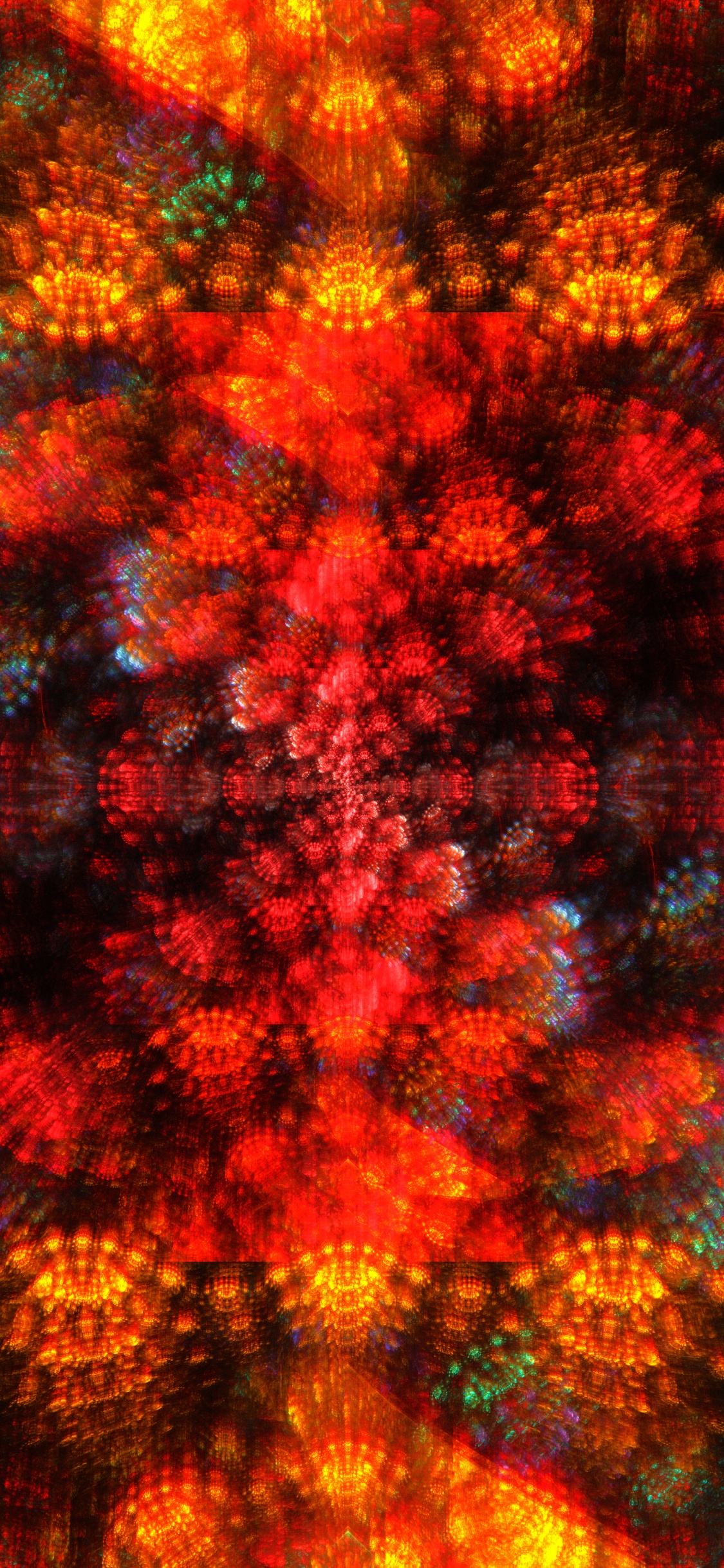 Обои фрактал, фрактальное искусство, узор, красный цвет, Апельсин в разрешении 1125x2436