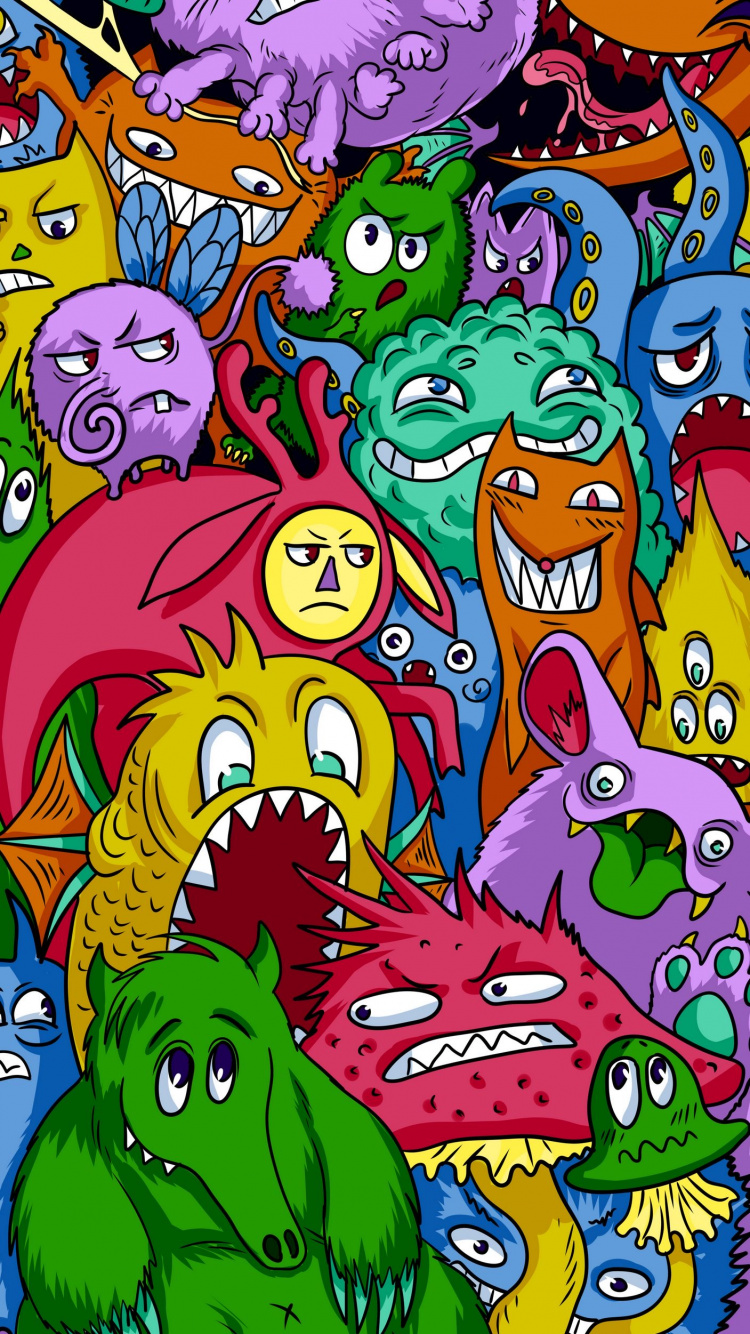 Обои мультфильм, визуальное искусство, комиксы, арт, зеленый в разрешении 750x1334