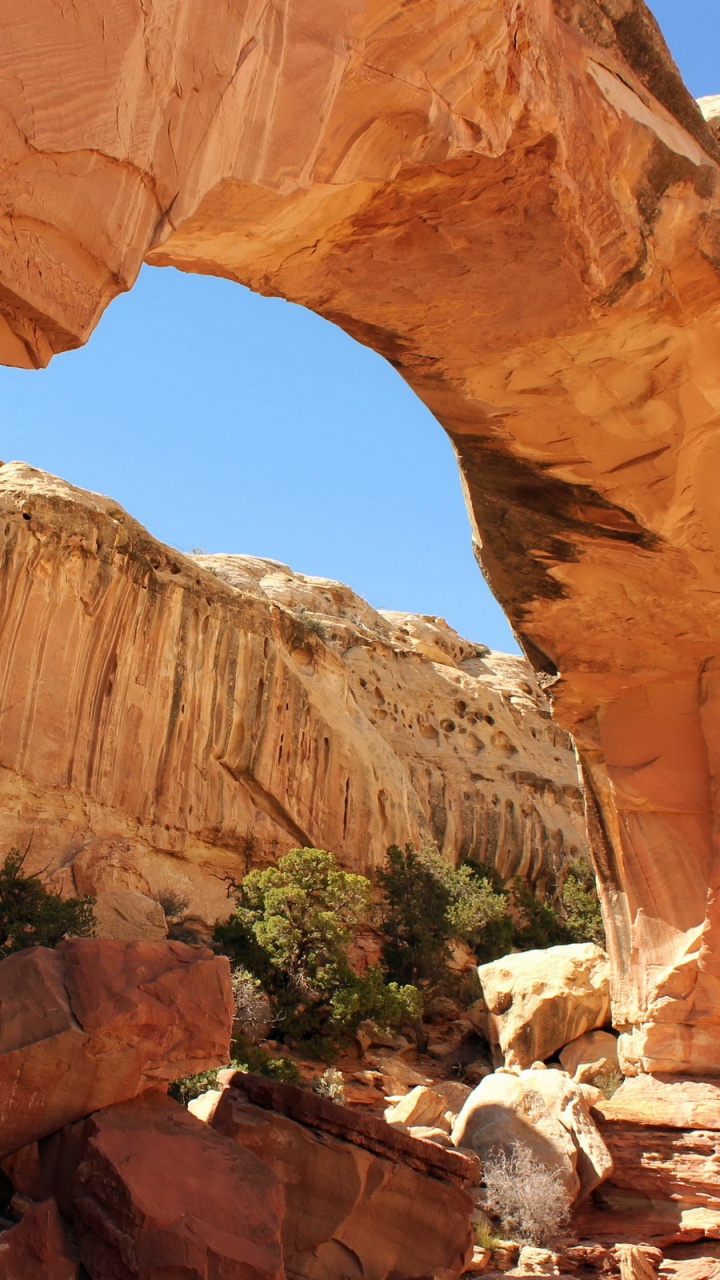 Обои природа, естественная арка, каньон, парк, формирование в разрешении 720x1280