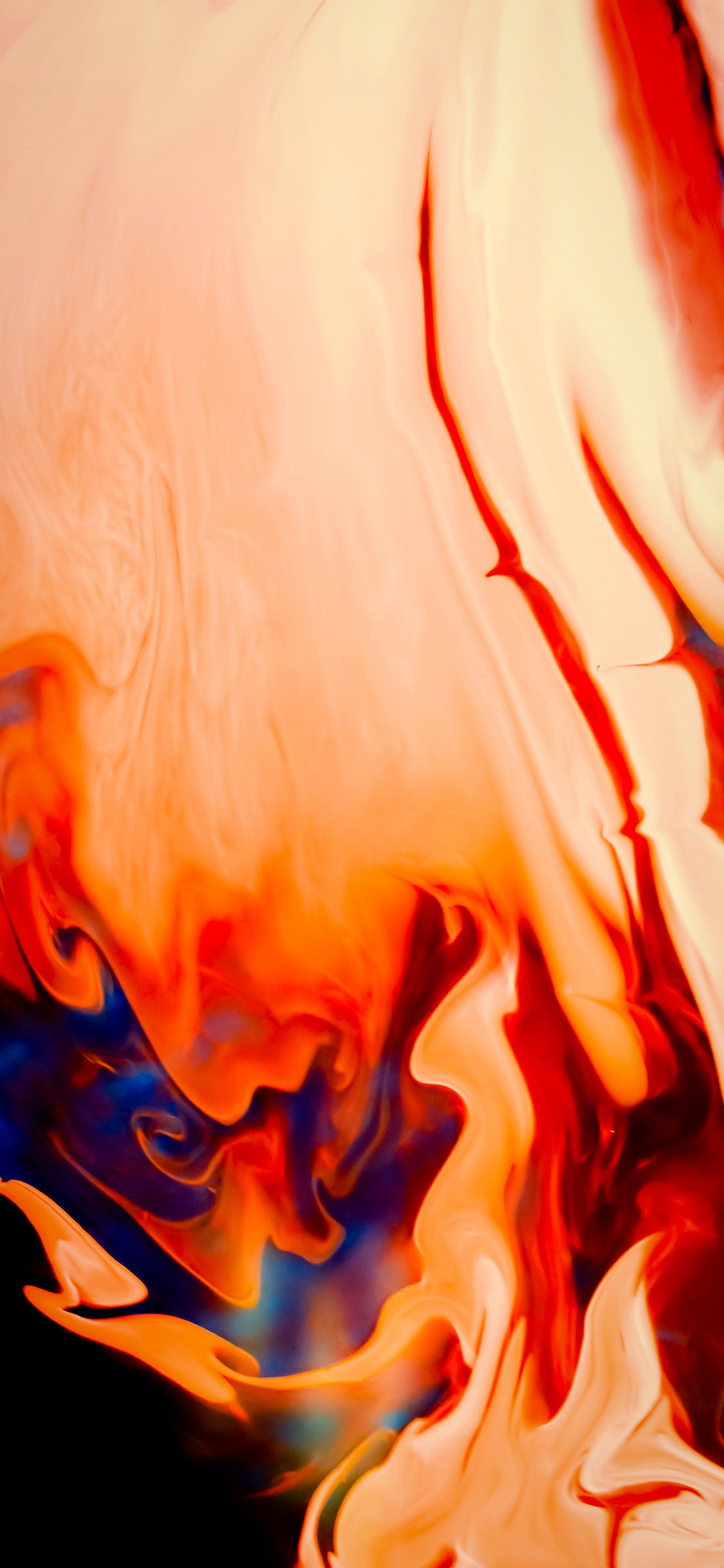 Обои пламя, визуальное искусство, акриловая краска, арт, жидкий в разрешении 1242x2688