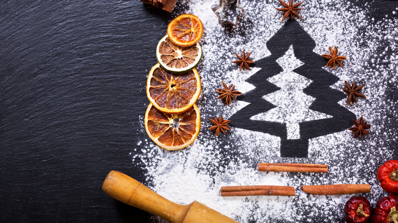 Обои Новый год, Рождество, мука рождество, паста, пекарня в разрешении 1366x768