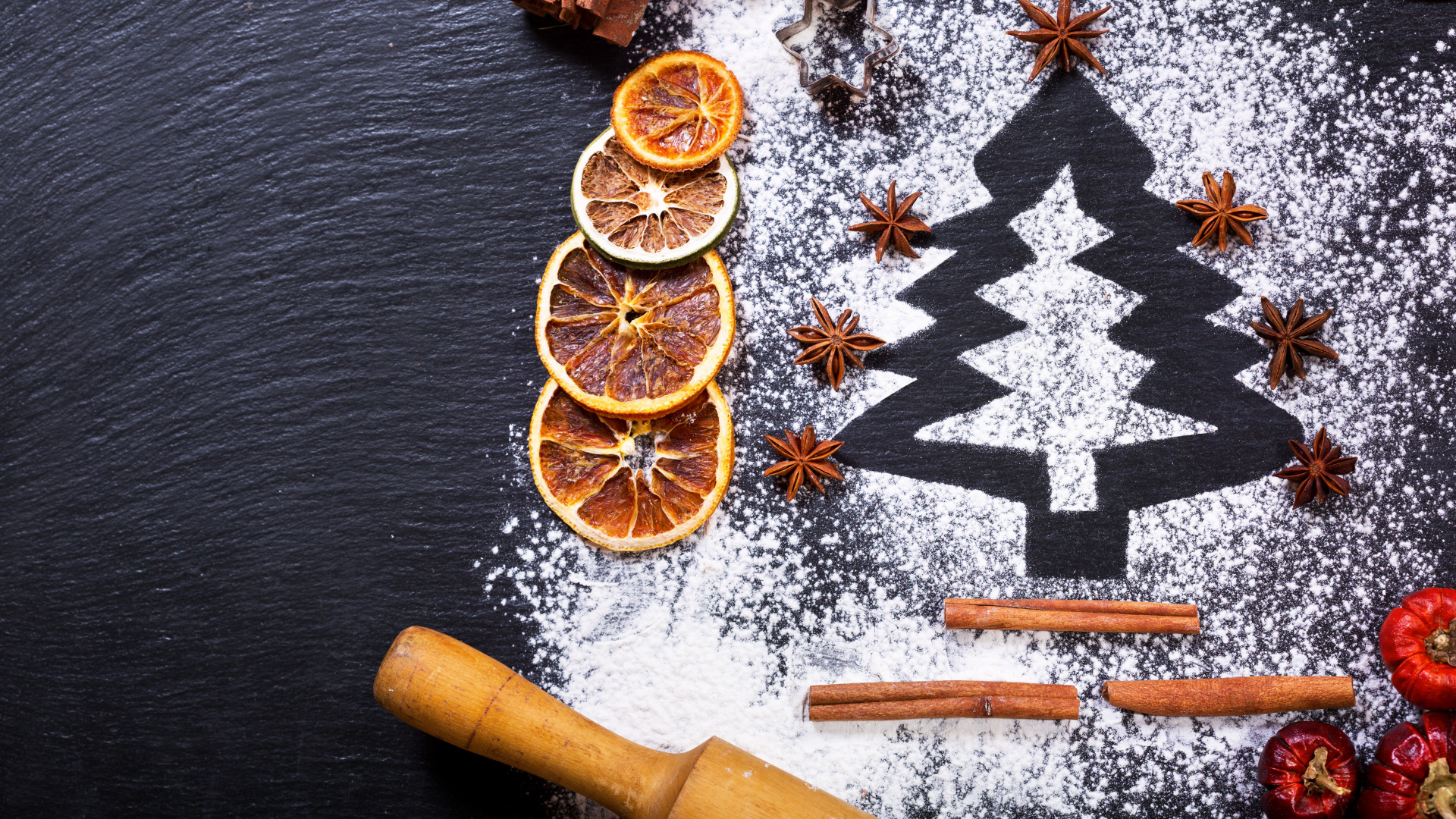 Обои Новый год, Рождество, мука рождество, паста, пекарня в разрешении 1920x1080