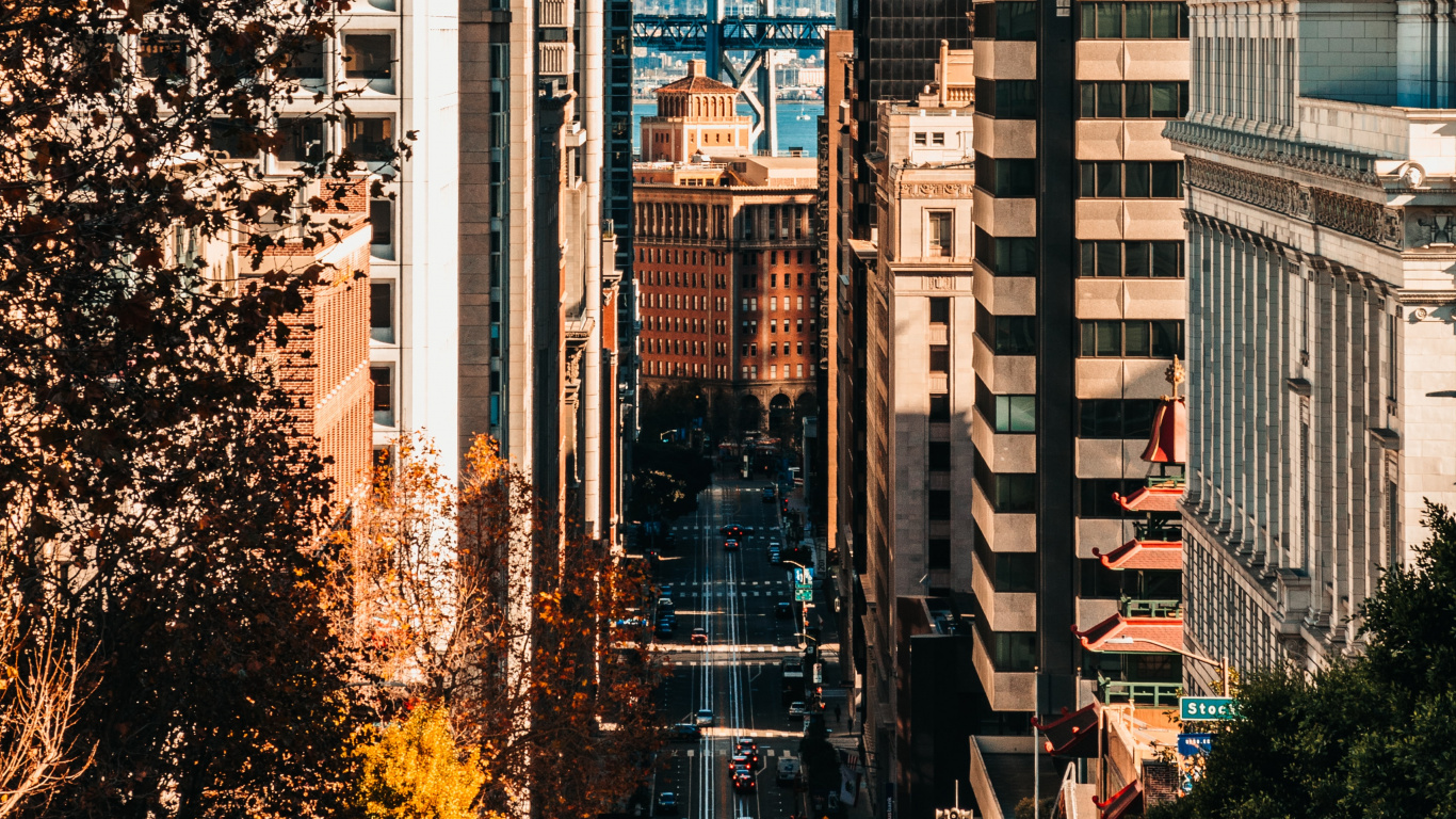 Обои Система канатной дороги Сан-Франциско, Музей канатной дороги Сан-Франциско, здание, небоскреб, дневное время в разрешении 1366x768