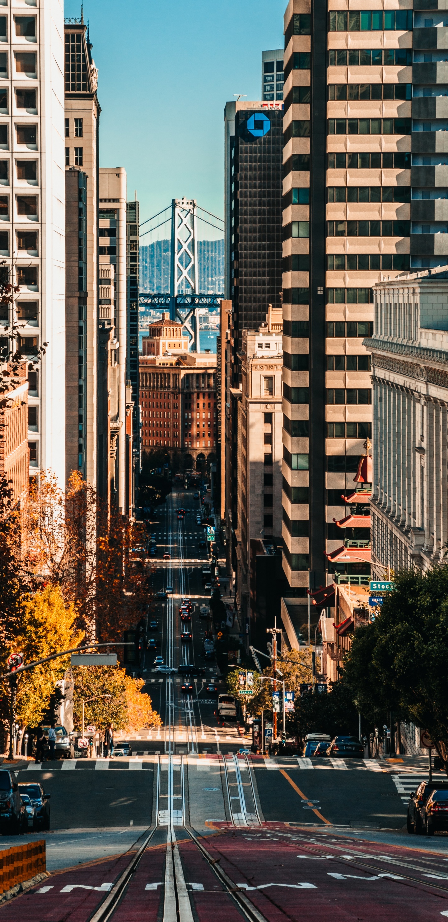 Обои Система канатной дороги Сан-Франциско, Музей канатной дороги Сан-Франциско, здание, небоскреб, дневное время в разрешении 1440x2960