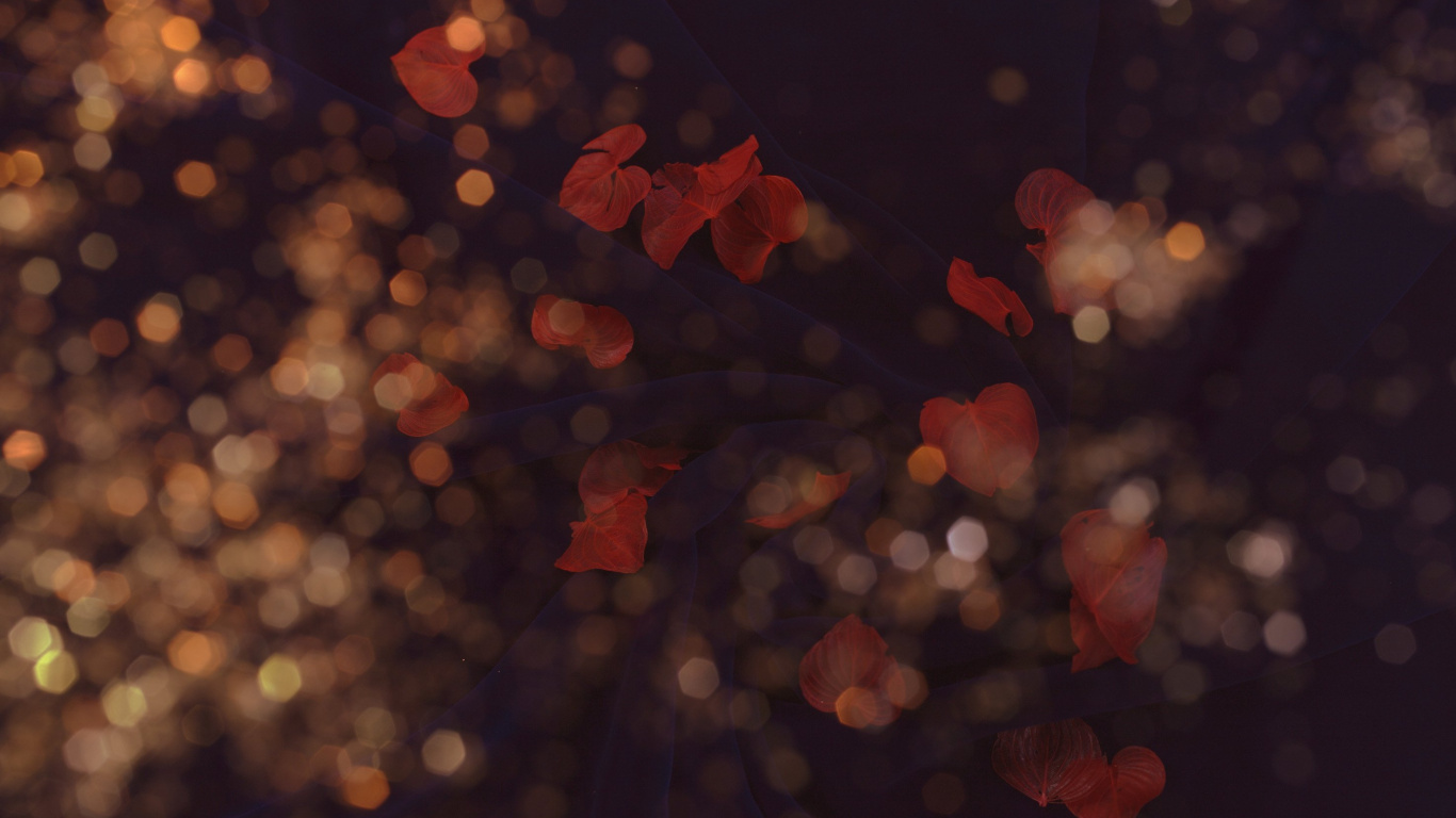 Обои красный цвет, ночь, солнечный свет, постер, ювелирные изделия в разрешении 1366x768