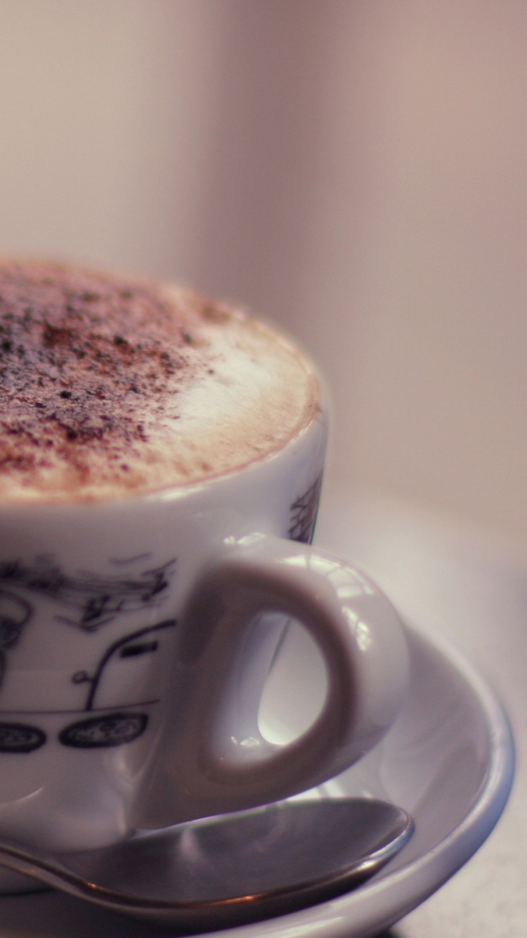Обои капучино, кофе эспрессо, молоко, пища, Винер меланж в разрешении 750x1334