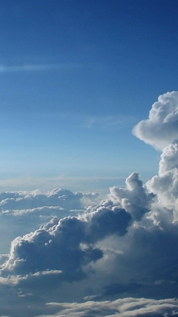 Обои облако, дневное время, атмосфера, синий, кучевое облако в разрешении 720x1280