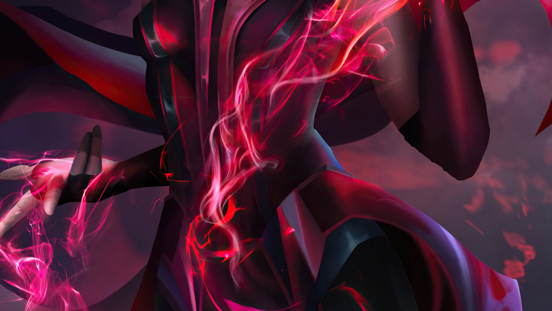 Обои Ванда Maximoff, wandavision, видение, комиксы Марвел, супергерой в разрешении 1920x1080