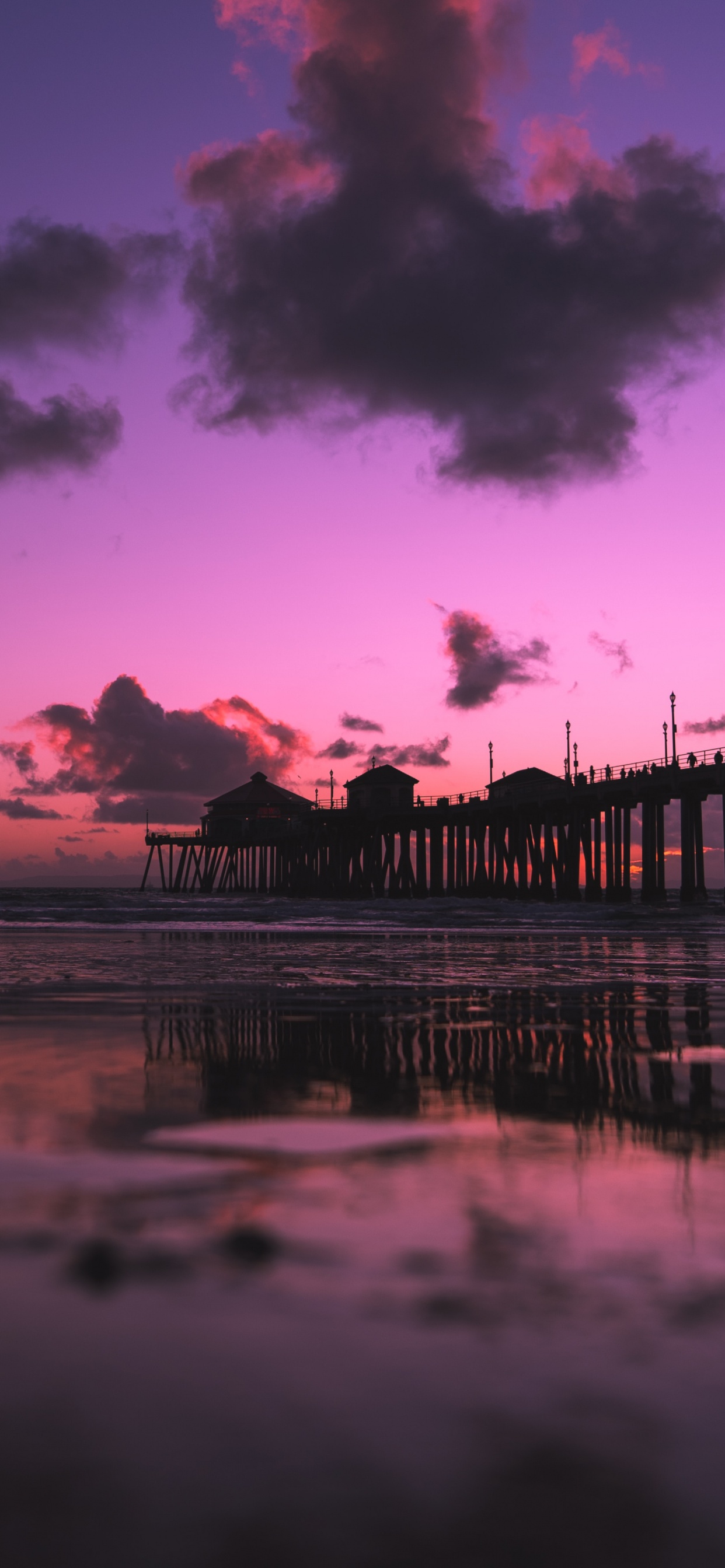 Обои сумрак, синий, восход солнца, море, отражение в разрешении 1242x2688