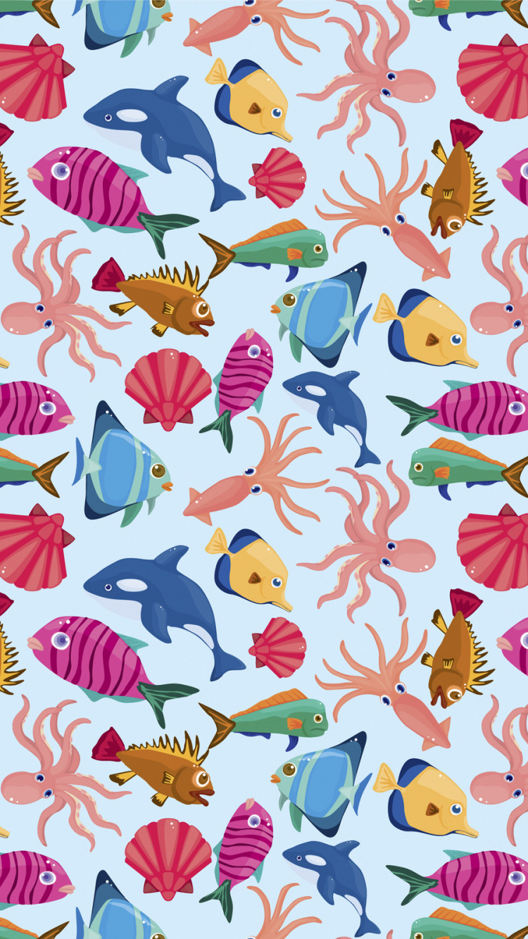 Обои векторная графика, картинка, узор, ткань, дизайн в разрешении 750x1334