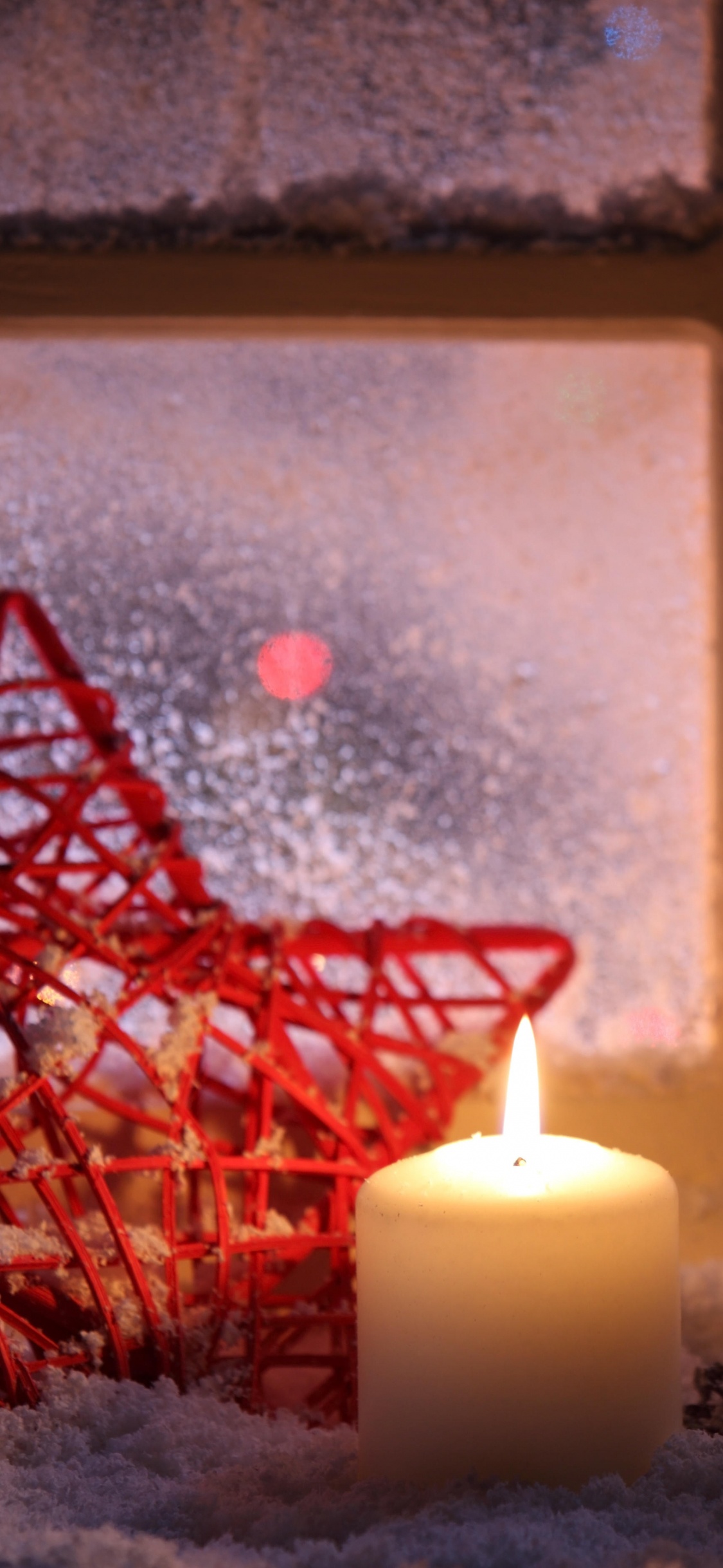 Обои Рождественский день, свет, Рождественские огни, освещение, зима в разрешении 1125x2436