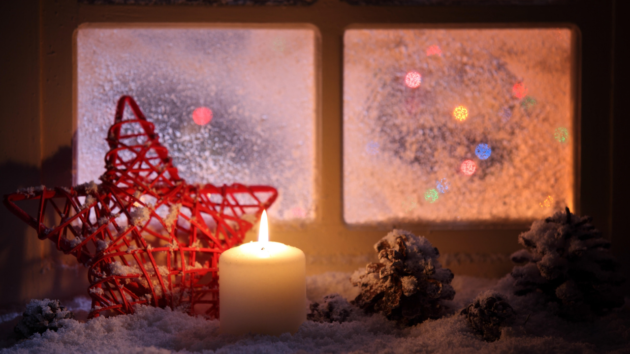 Обои Рождественский день, свет, Рождественские огни, освещение, зима в разрешении 1280x720