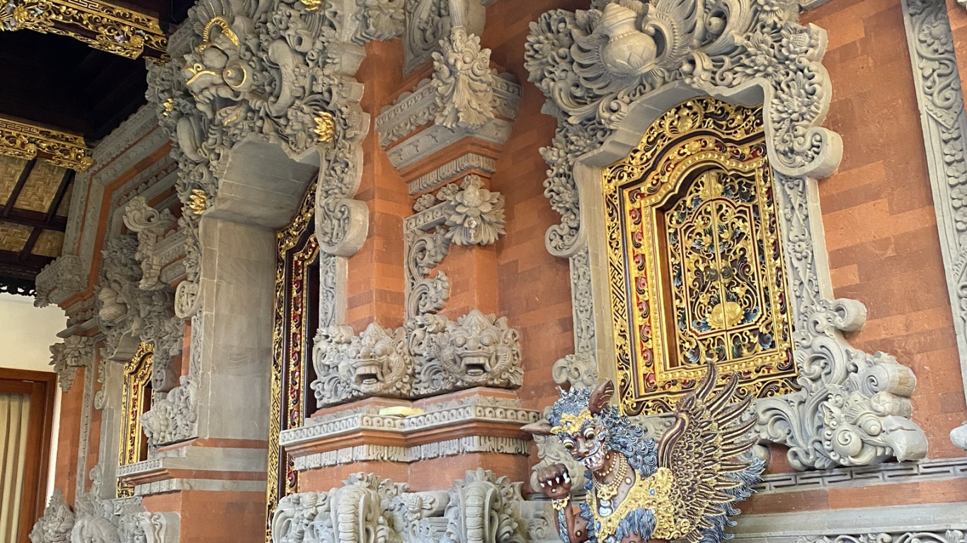 Обои резьба, религиозный институт, резьба по камню, синий, архитектура в разрешении 1366x768