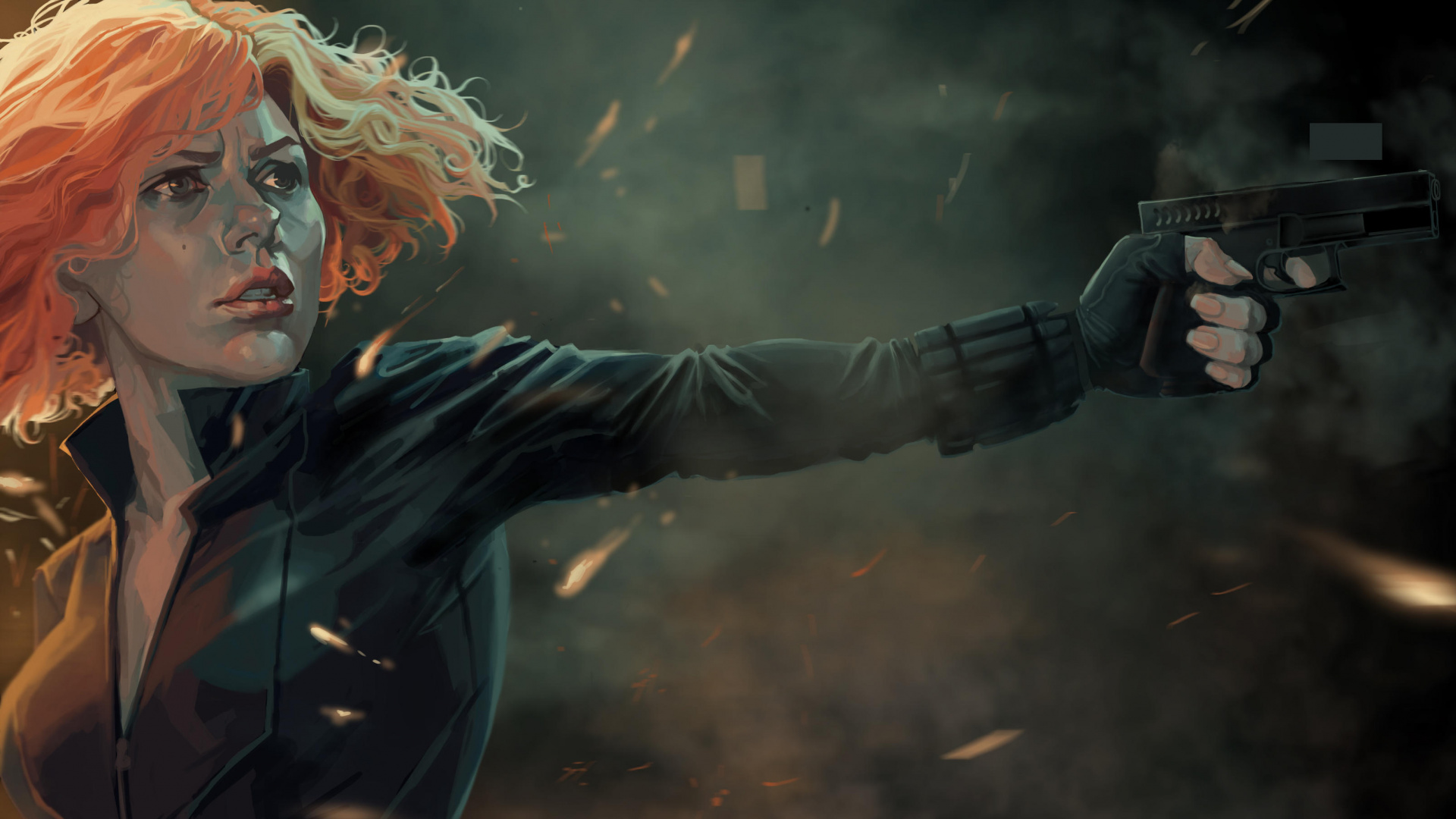 Обои Черная Вдова, арт, цифровое искусство, произведение искусства, Цифровой композитинг в разрешении 1920x1080