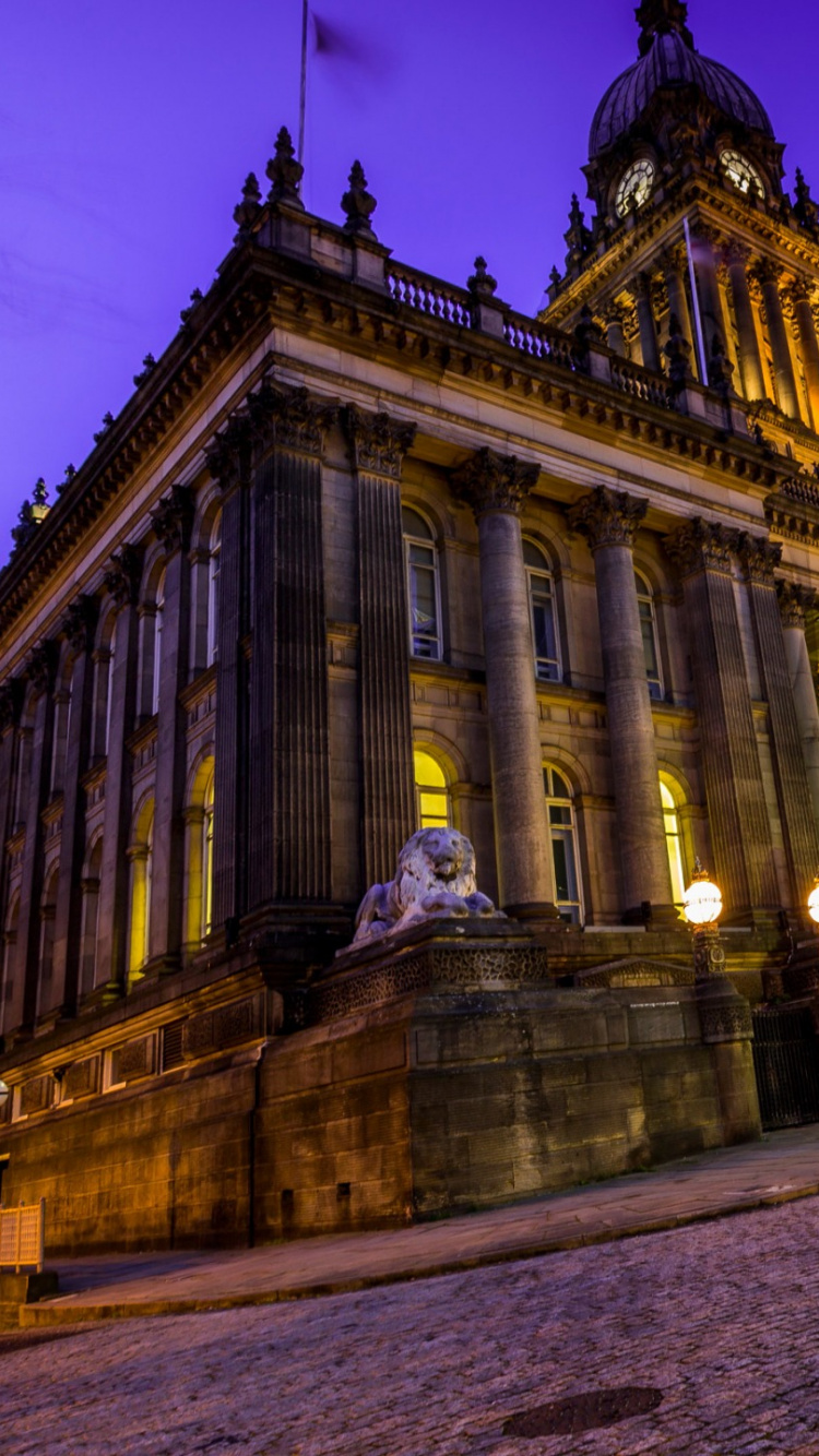 Обои Лидс, Ливерпуль, ориентир, ночь, город в разрешении 750x1334