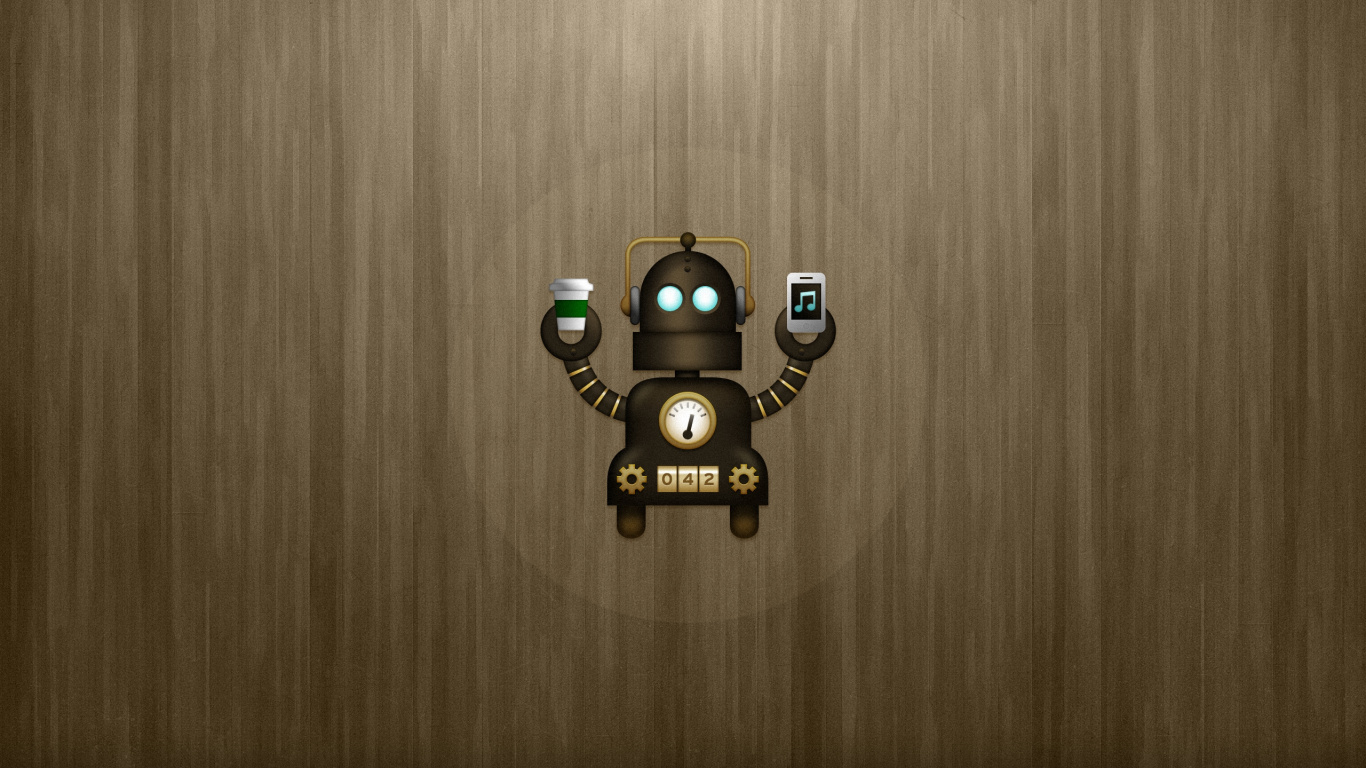 Обои робот, стекло, шрифт, дизайн продукта, вектор в разрешении 1366x768