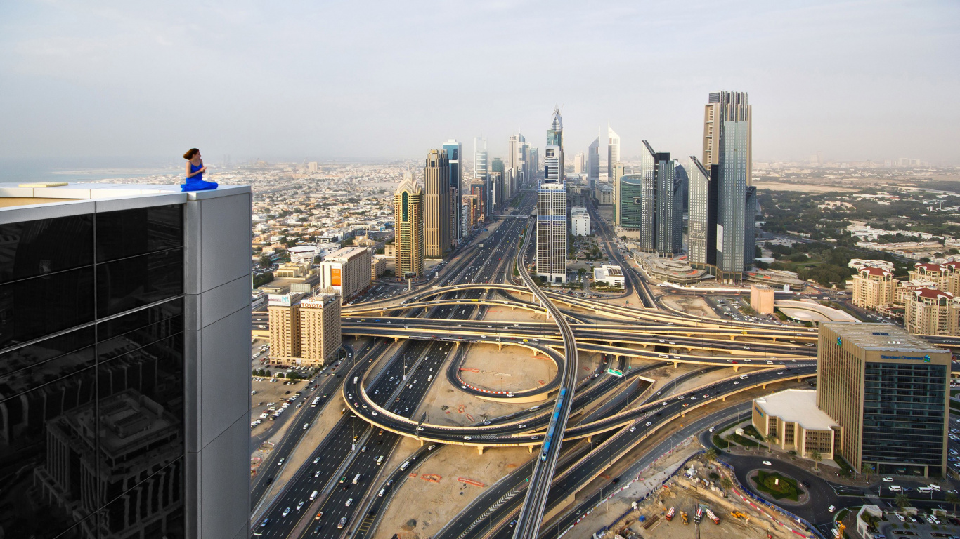 Обои Принцесса Башня, Бурдж Халифа, небоскреб, селфи, здание в разрешении 1366x768