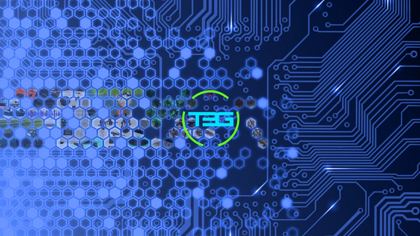 Обои синий, электрик, технологии, узор, Информационные технологии в разрешении 1366x768