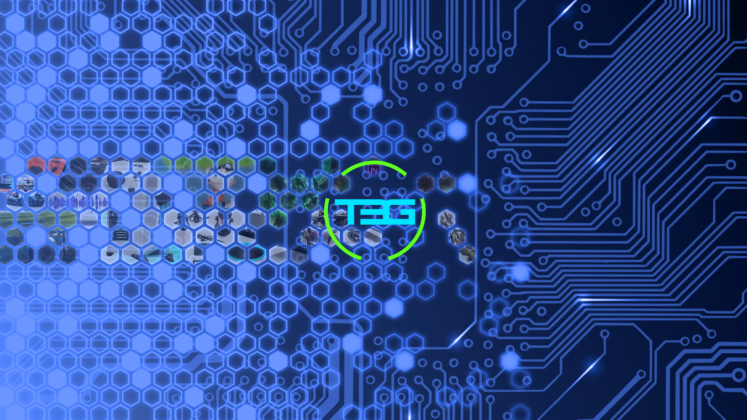 Обои синий, электрик, технологии, узор, Информационные технологии в разрешении 2560x1440