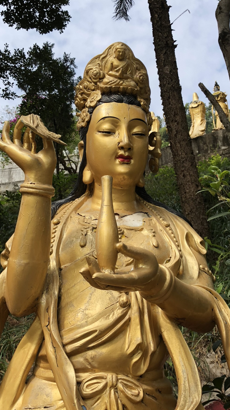 Обои статуя, классическая скульптура, щека, лоб, скульптура в разрешении 750x1334