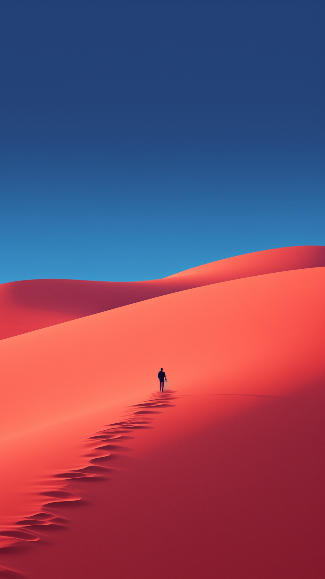 Обои мужчина, окружающая среда, склон, природный ландшафт, пейзаж в разрешении 1080x1920