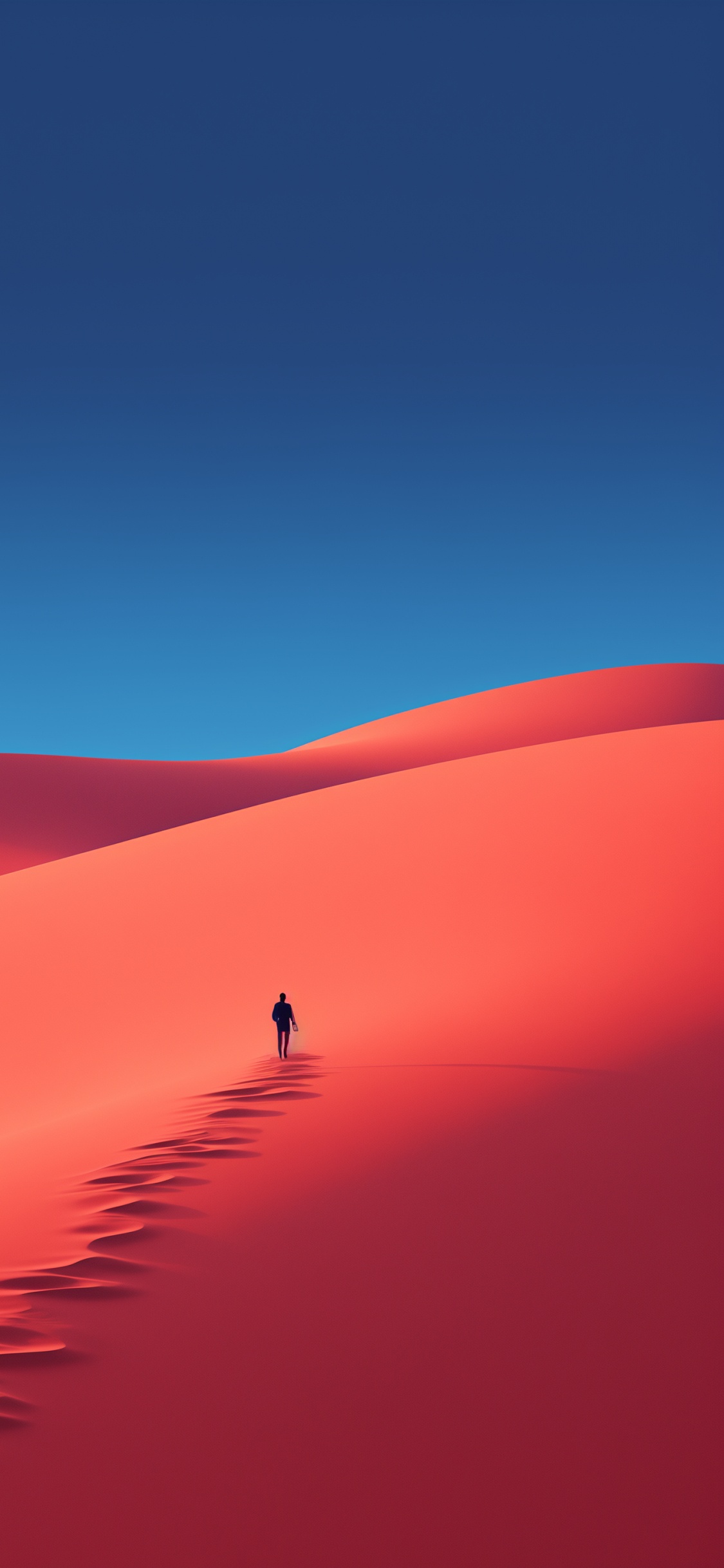 Обои мужчина, окружающая среда, склон, природный ландшафт, пейзаж в разрешении 1125x2436