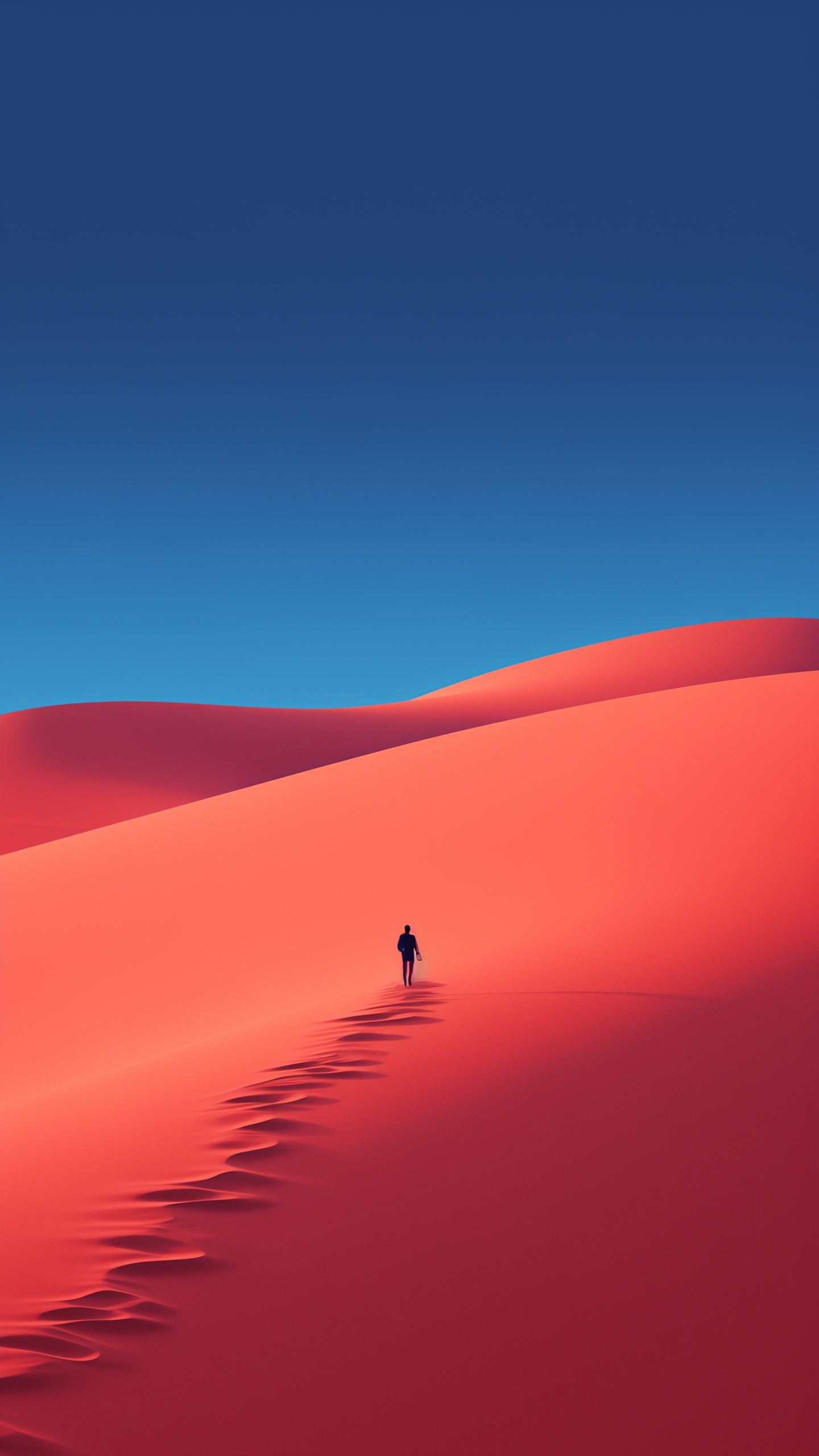 Обои мужчина, окружающая среда, склон, природный ландшафт, пейзаж в разрешении 1440x2560