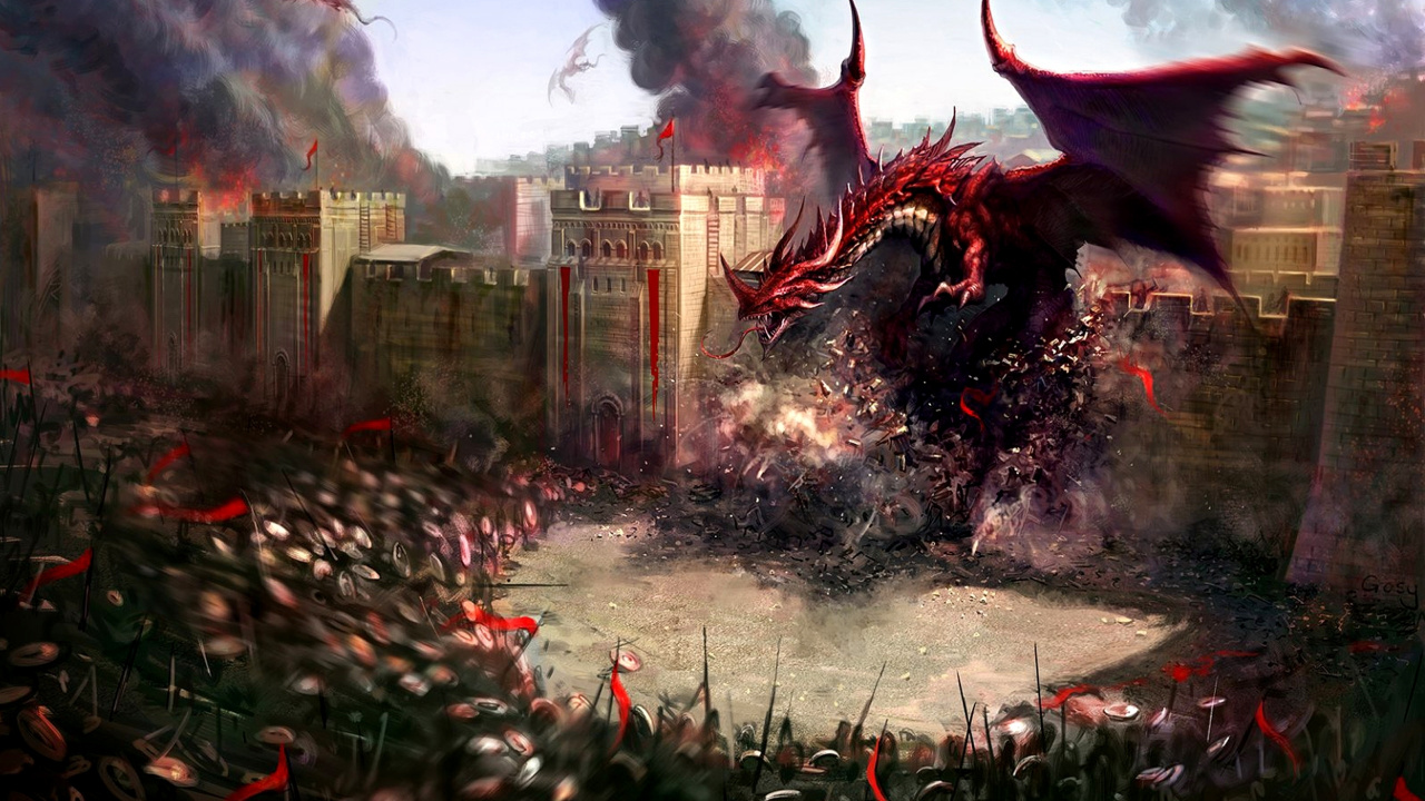 Обои подземелья драконов, дракон, компьютерная игра, игры, гном в разрешении 1280x720