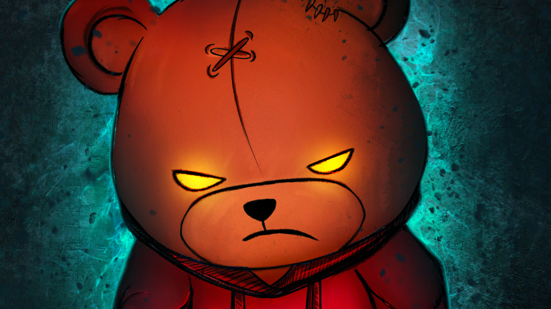 Обои крутой медведь, плюшевый мишка, мягкая игрушка, бурый медведь, нос в разрешении 1920x1080