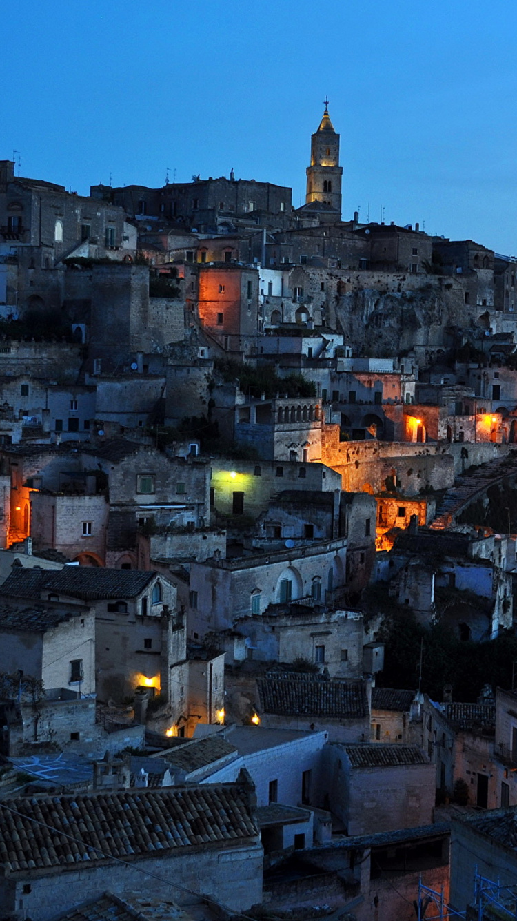 Обои вечер, ночь, городок, городской район, город в разрешении 750x1334