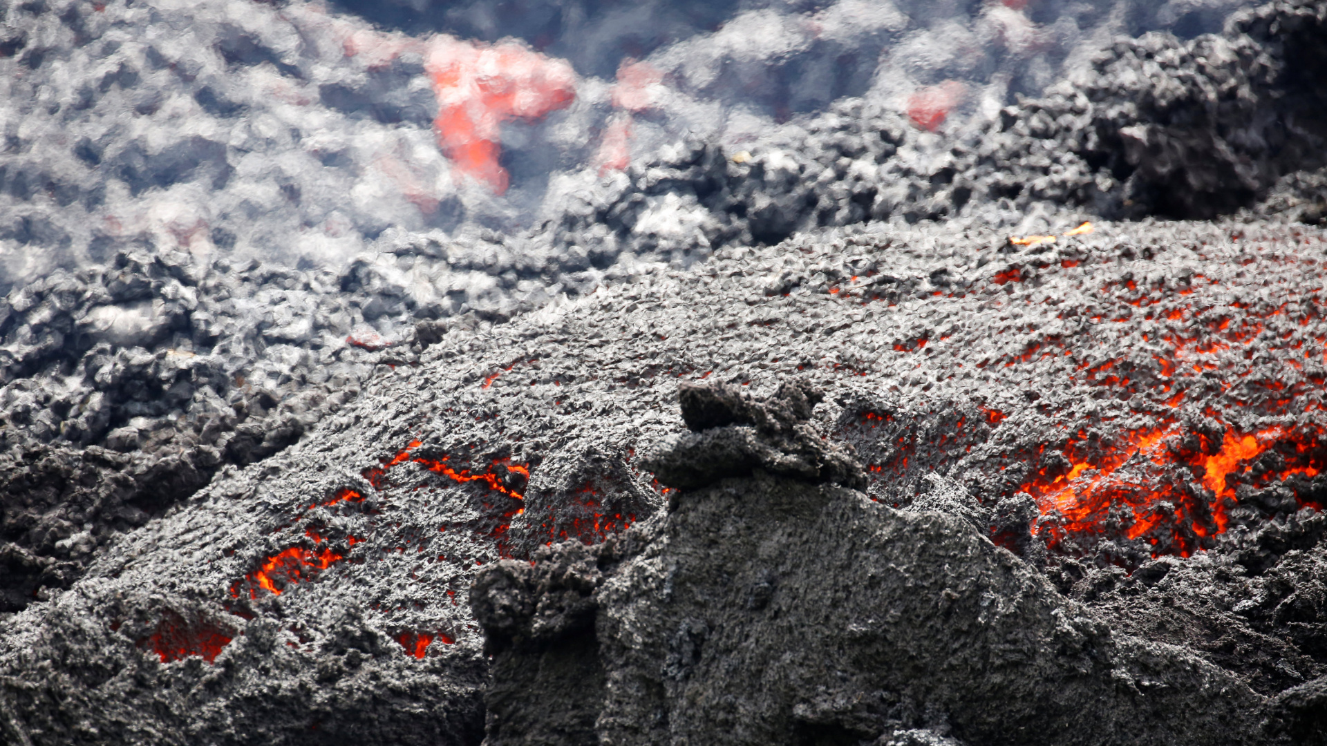 Обои лава, магматическая горная порода, лавовое поле, вулкан, рок в разрешении 1920x1080