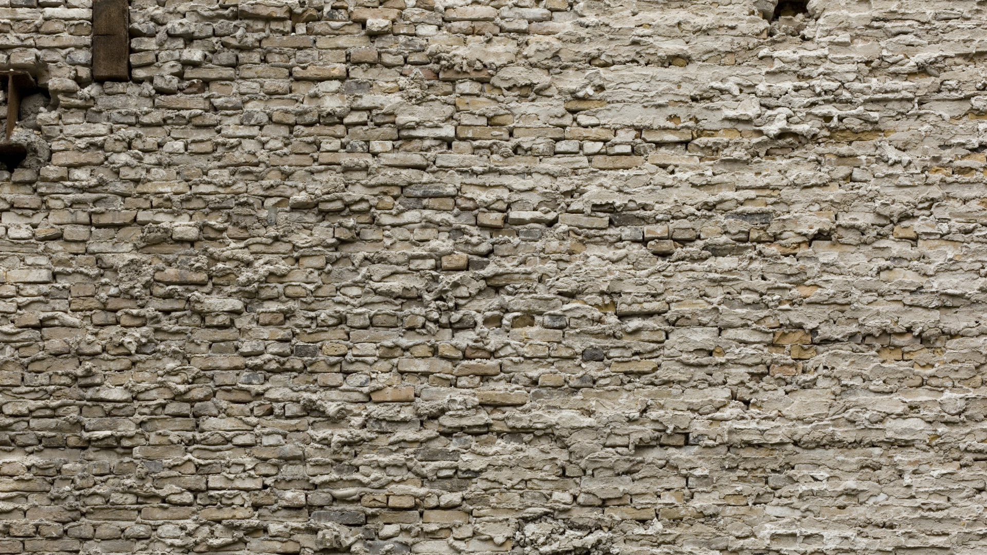 Обои каменная стена, обнажение, стена, древесина, кирпичная кладка в разрешении 1920x1080