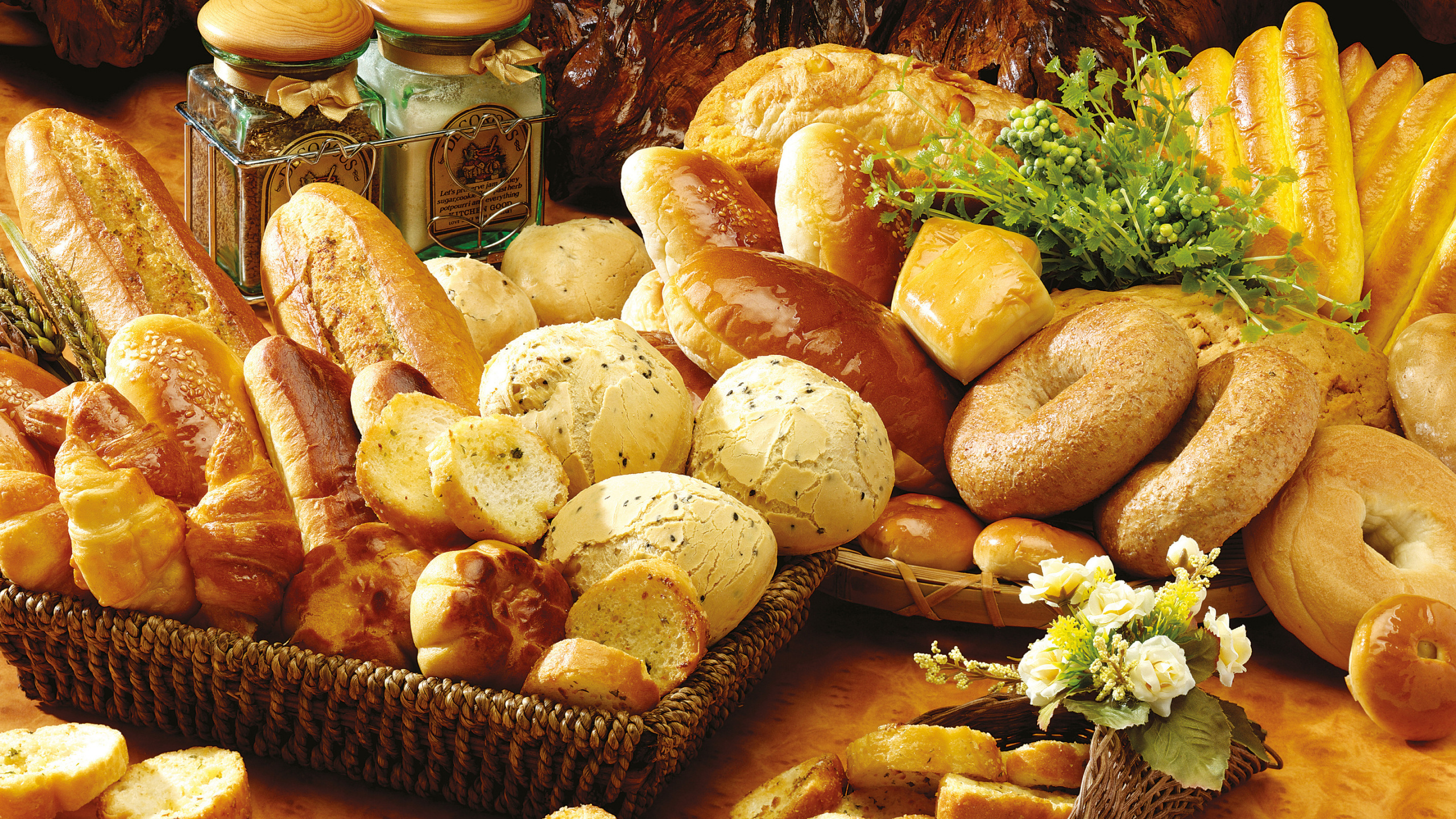 Обои пекарня, хлеб, выпечка, пища, кухня в разрешении 2560x1440