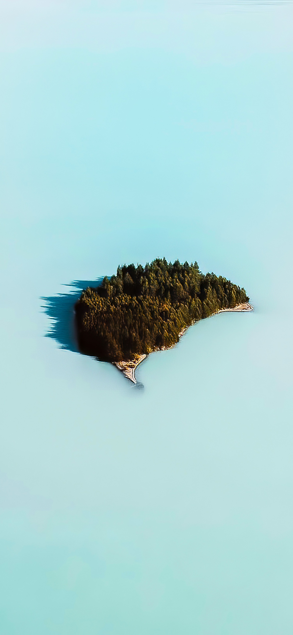 Обои вода, натуральный материал, пейзаж, природный ландшафт, Остров в разрешении 1125x2436