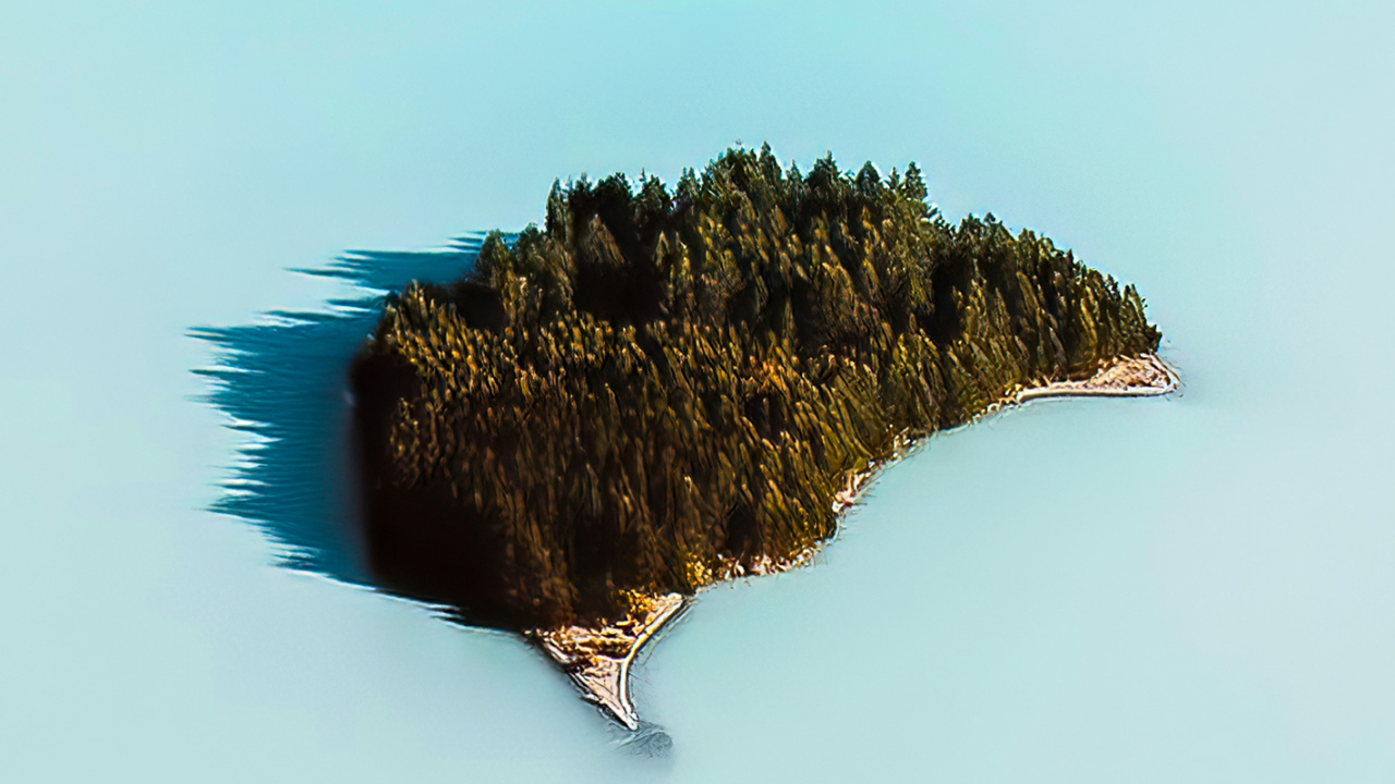 Обои вода, натуральный материал, пейзаж, природный ландшафт, Остров в разрешении 1280x720