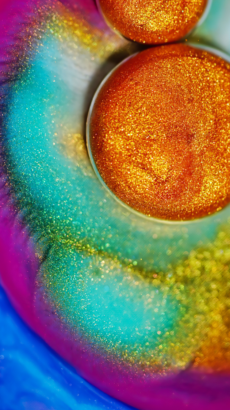 Обои астрономический объект, сфера, красочность, жидкий, материальное свойство в разрешении 750x1334