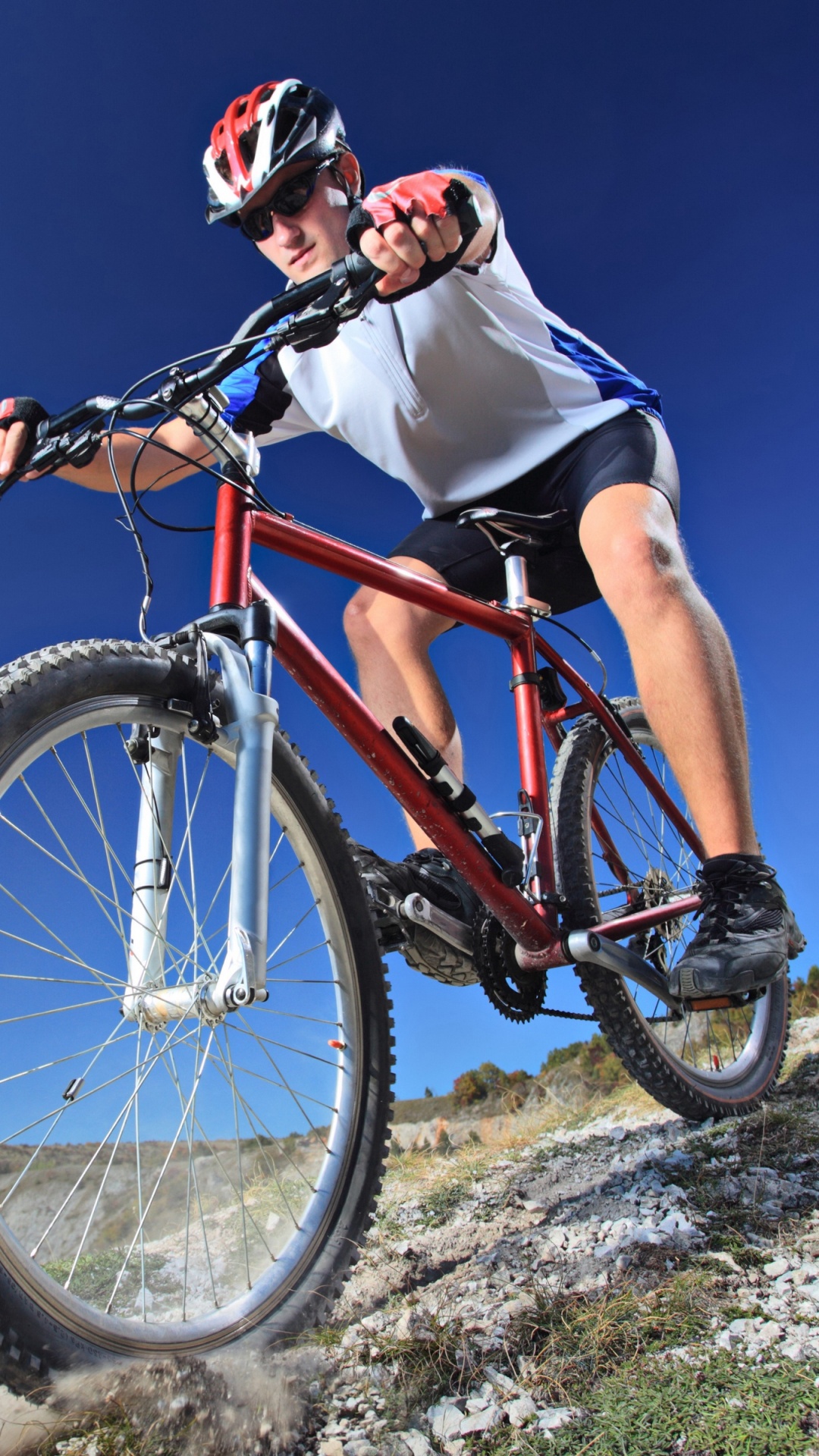 Обои горный велосипед, велосипед, горный спуск на велосипедах, катание на горных велосипедах, Велоспорт в разрешении 1080x1920
