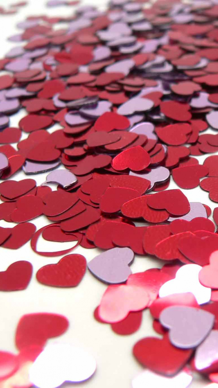 Обои Валентина сердце, День Святого Валентина, сердце, лепесток, красный цвет в разрешении 750x1334