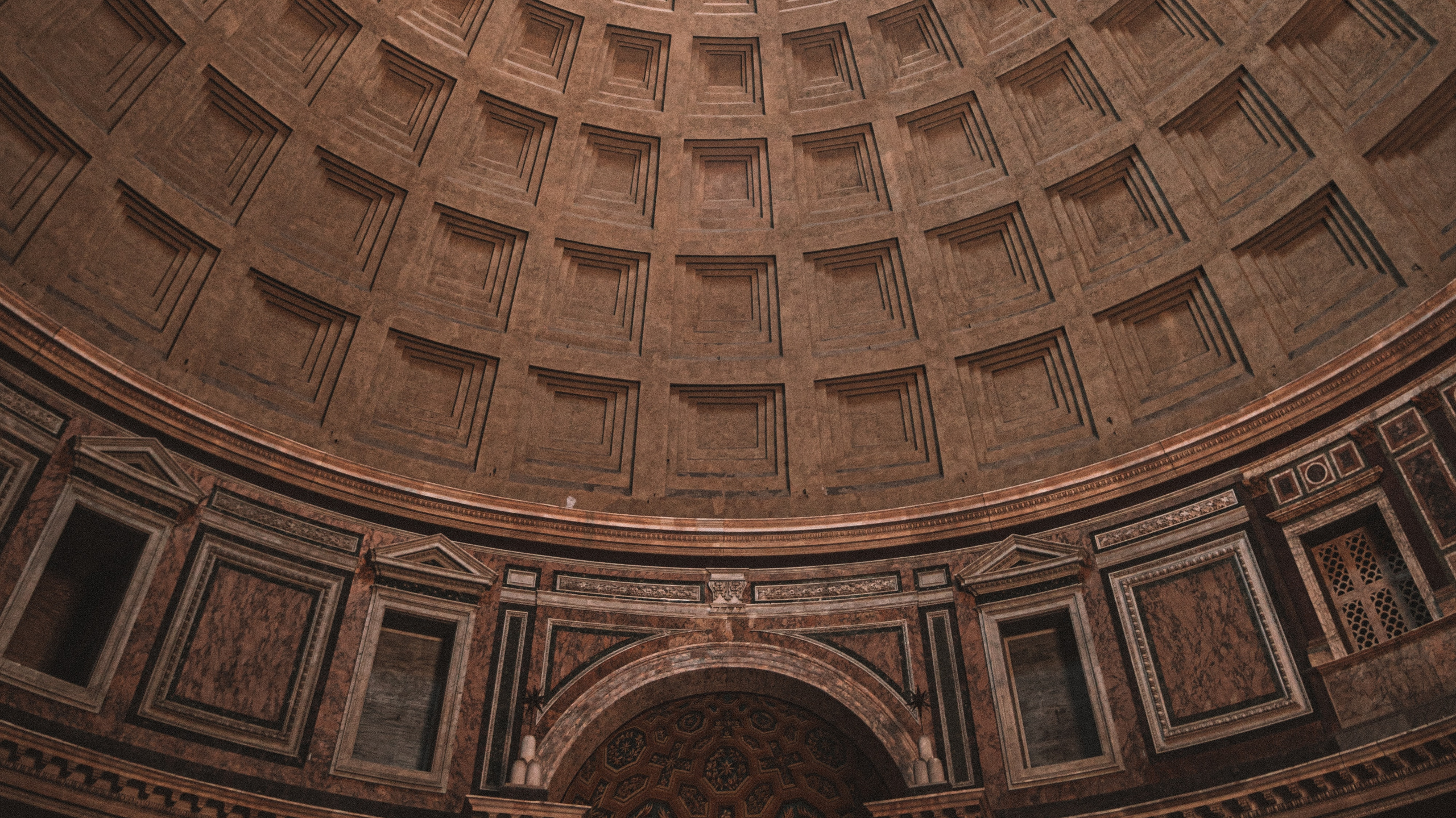 Обои пантеон, римский храм, купол, святое место, свет в разрешении 2560x1440