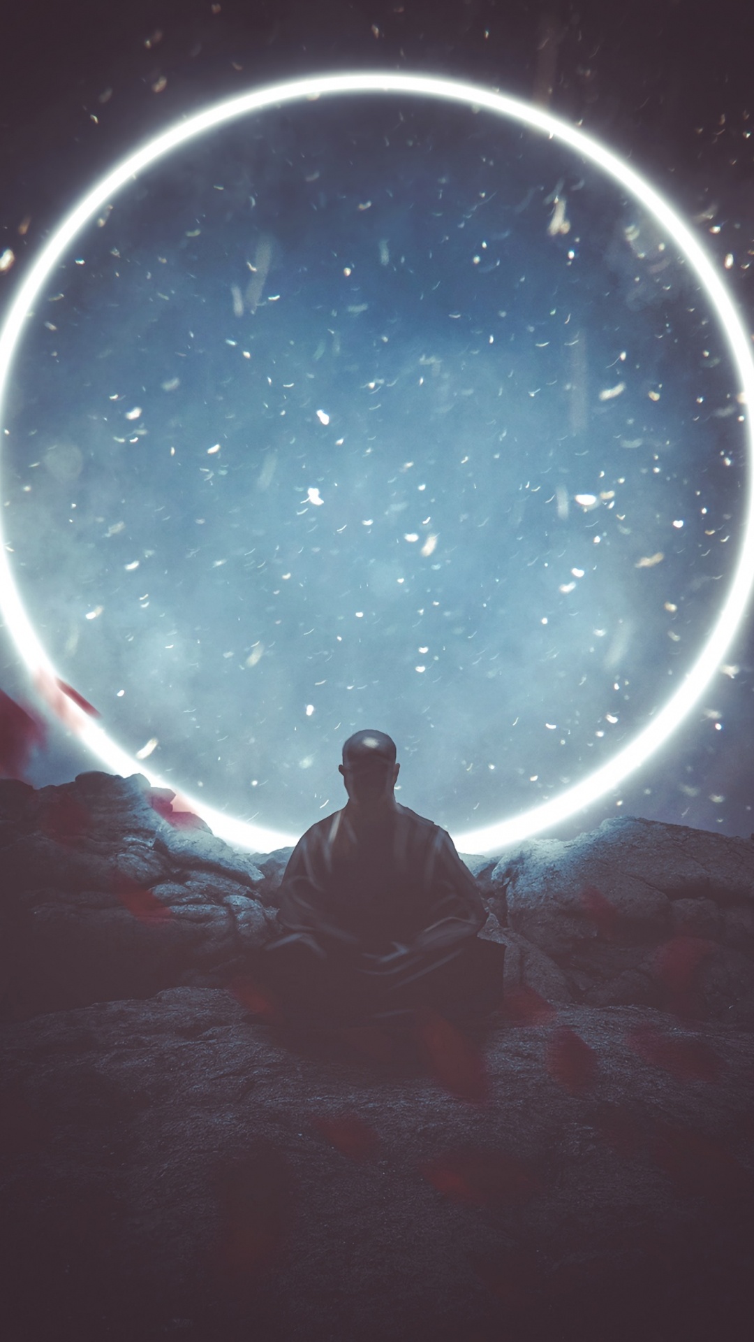 Обои свет, атмосфера, астрономический объект, круг, космос в разрешении 1080x1920